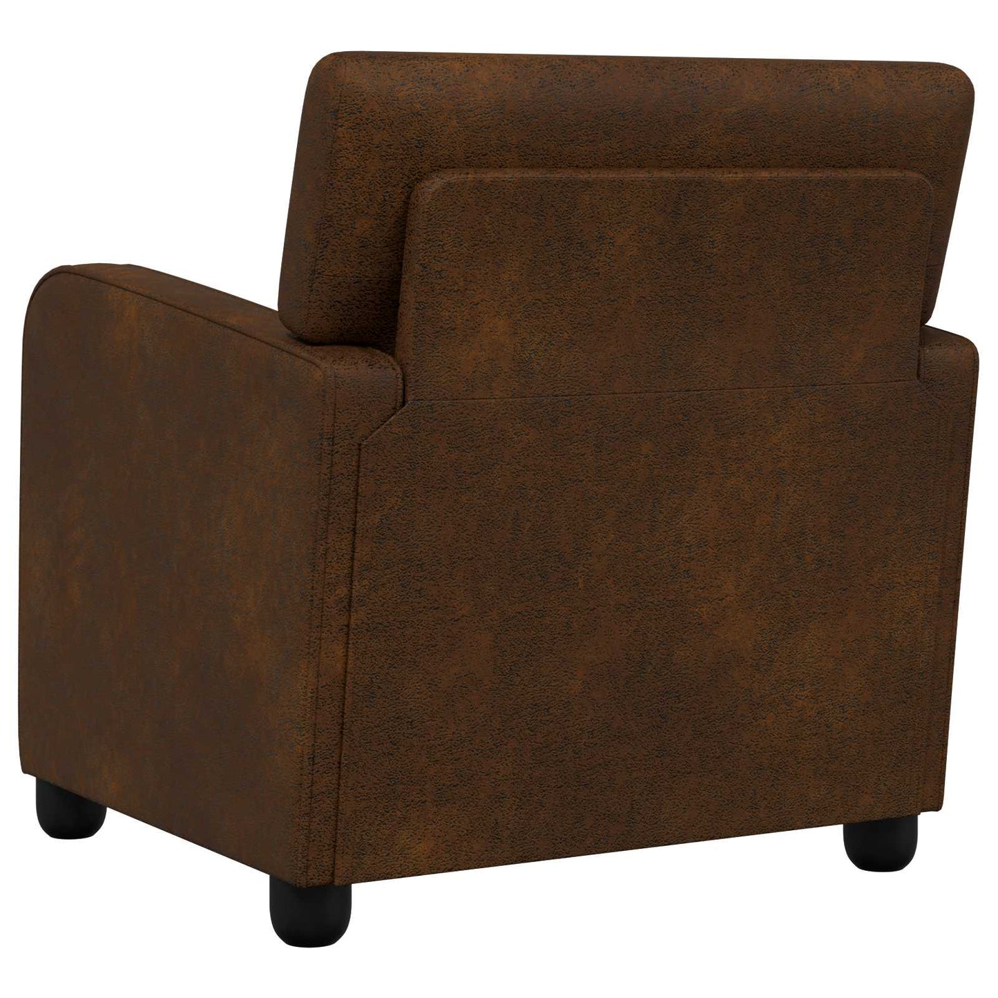 Armchair Brown Faux Suede Leather