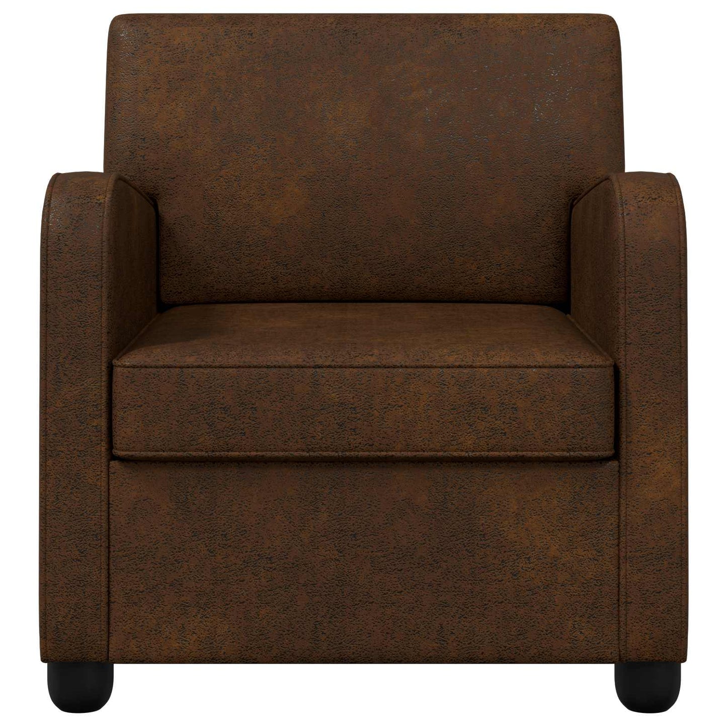 Armchair Brown Faux Suede Leather