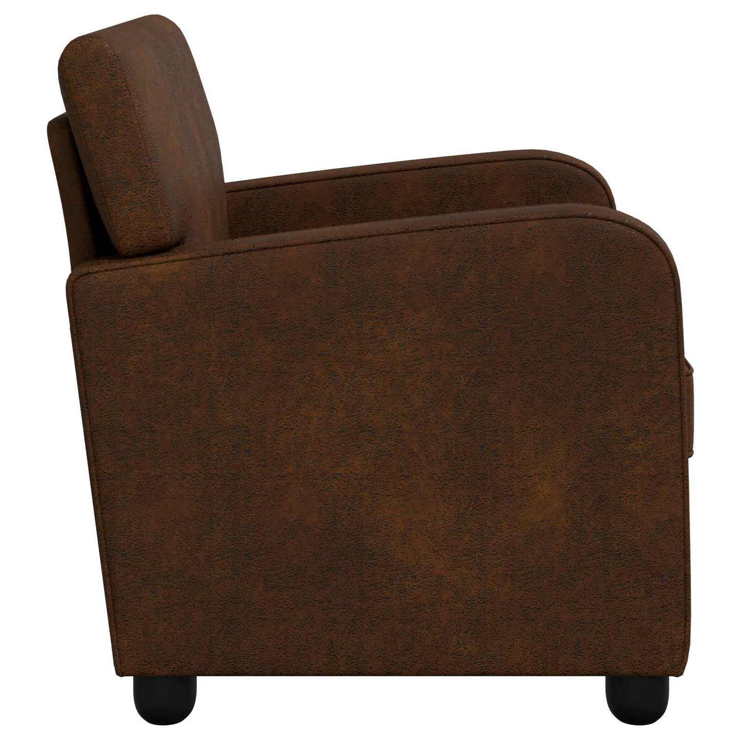 Armchair Brown Faux Suede Leather