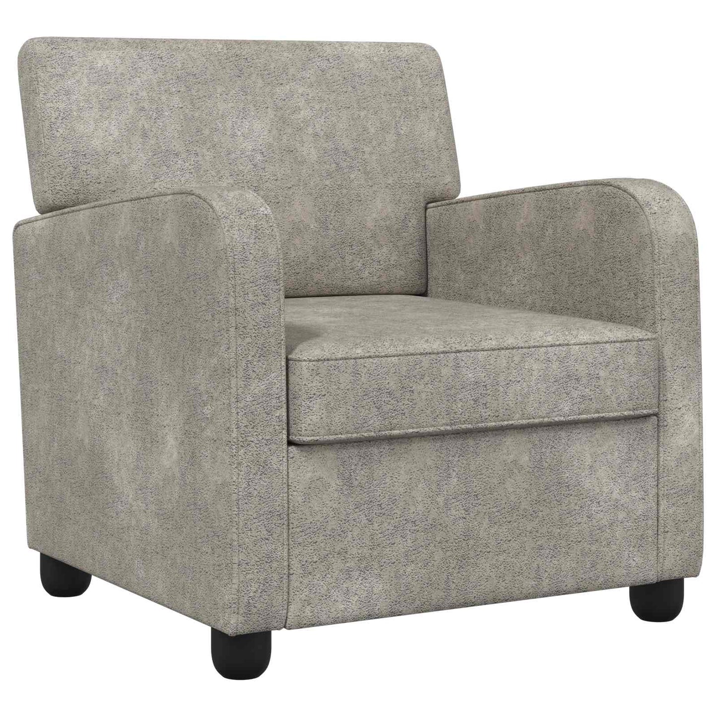 Armchair Light Grey Faux Suede Leather