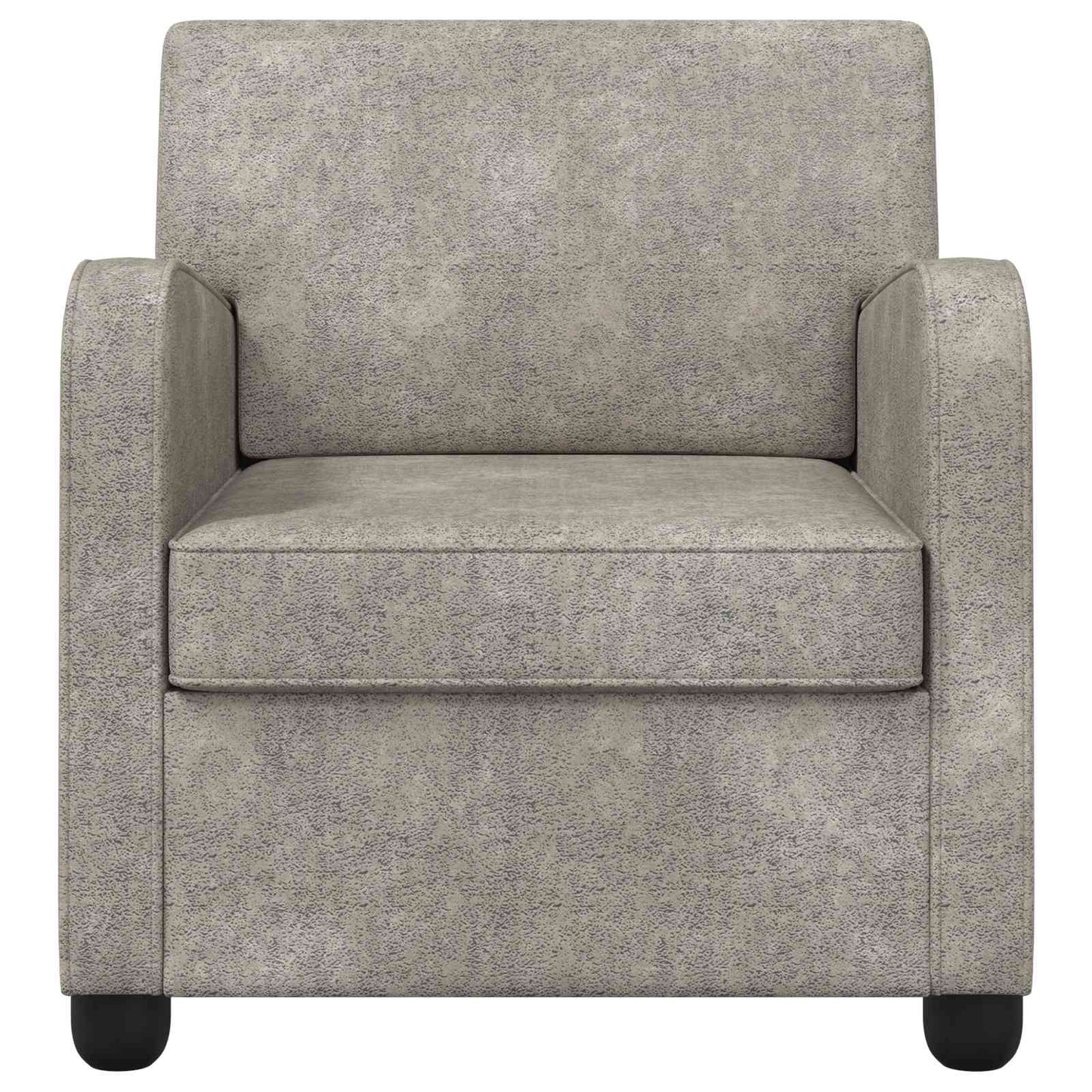 Armchair Light Grey Faux Suede Leather