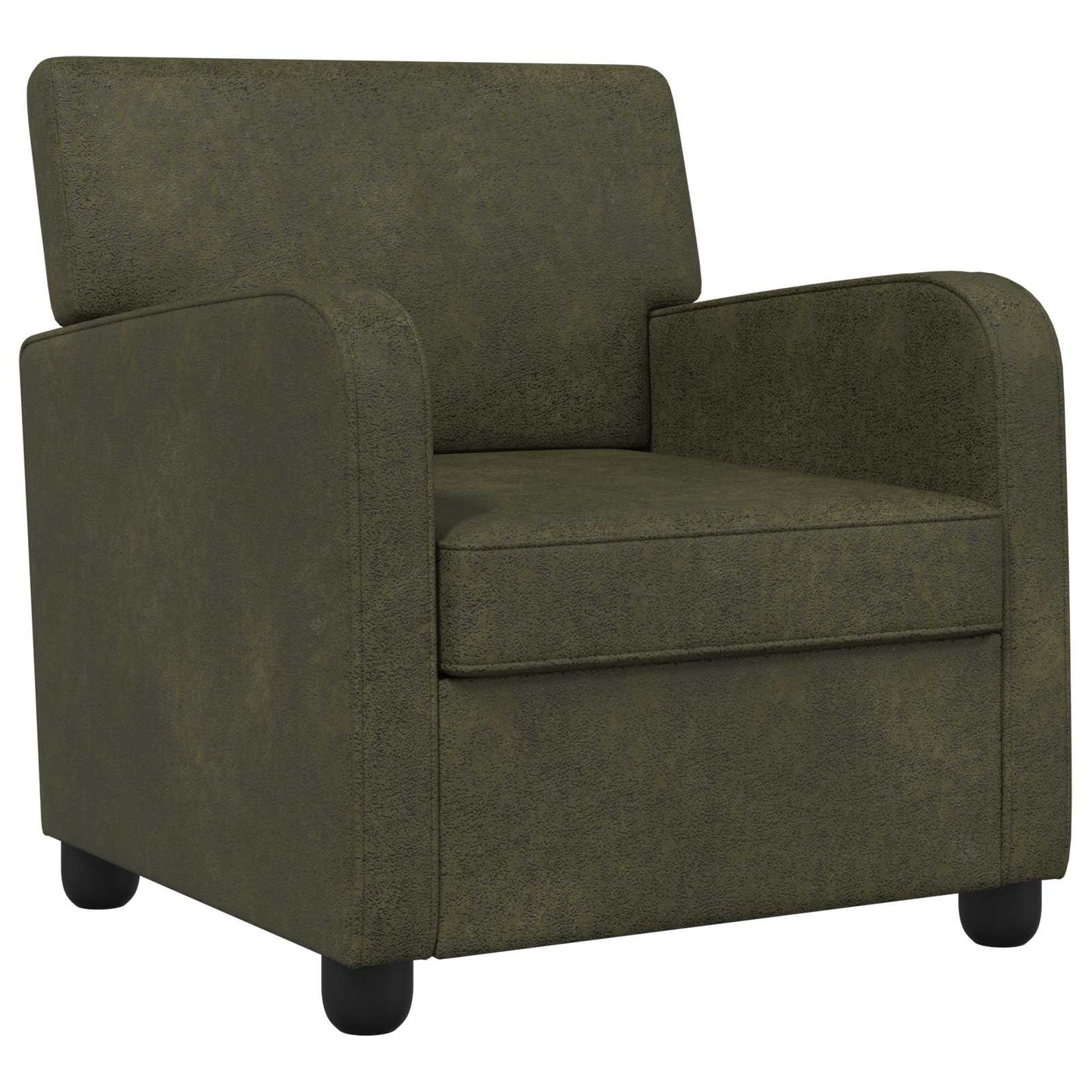 Armchair Army Green Faux Suede Leather