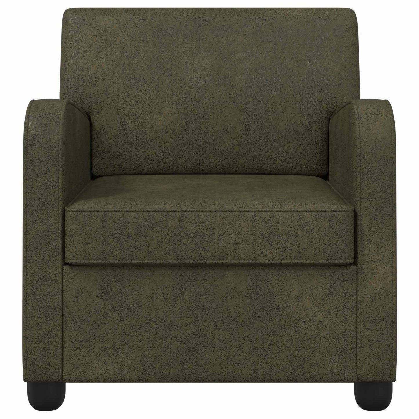 Armchair Army Green Faux Suede Leather