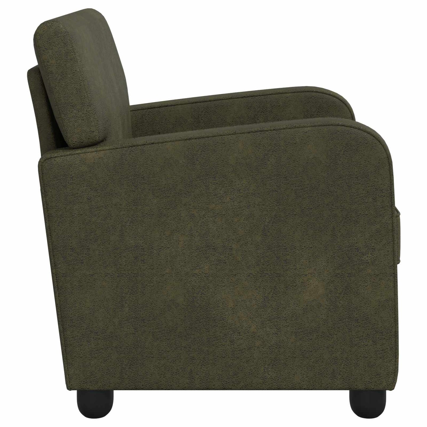 Armchair Army Green Faux Suede Leather