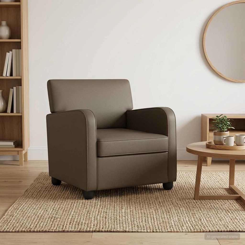 Armchair Grey Faux Leather