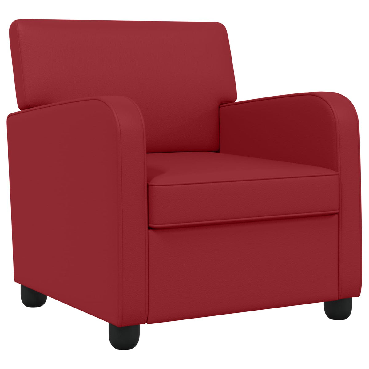 Armchair Wine Red Faux Leather