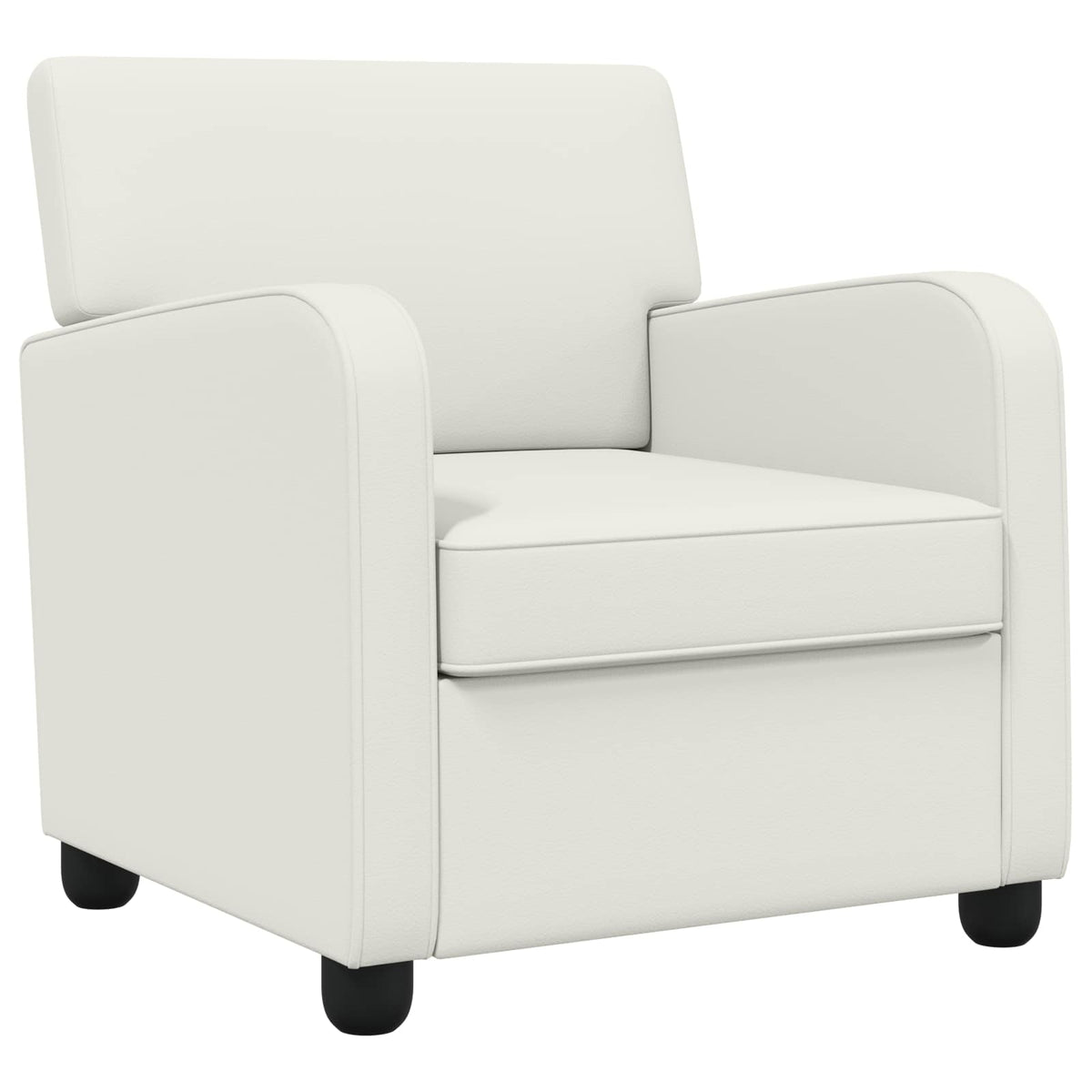 Armchair White Faux Leather
