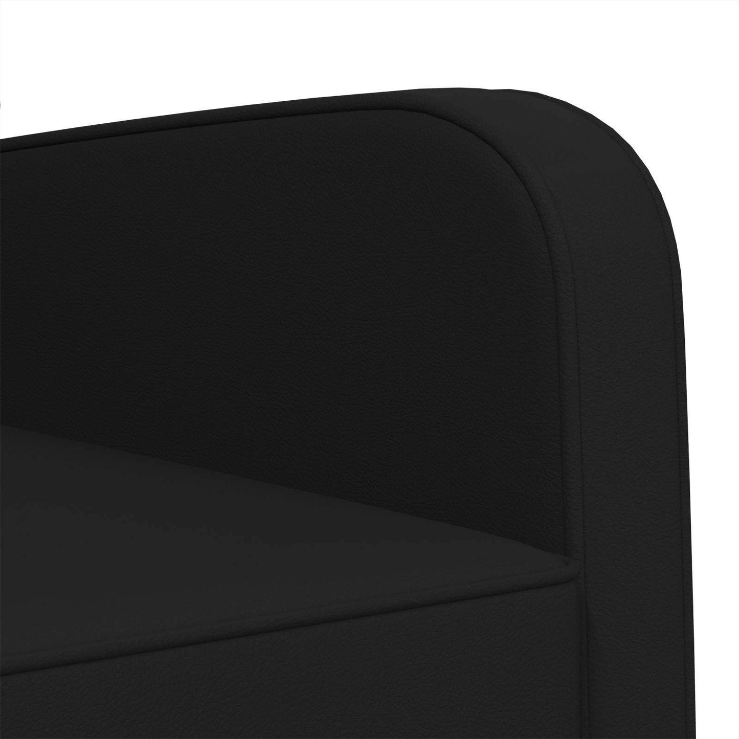 Armchair Shiny Black Faux Leather