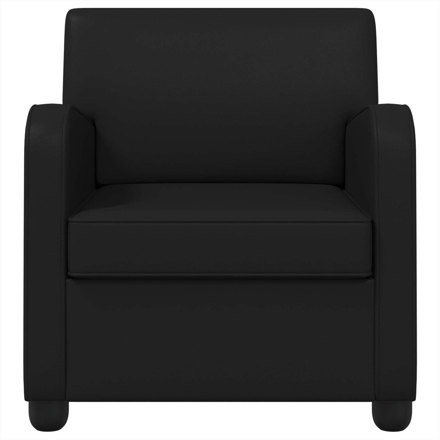Armchair Shiny Black Faux Leather