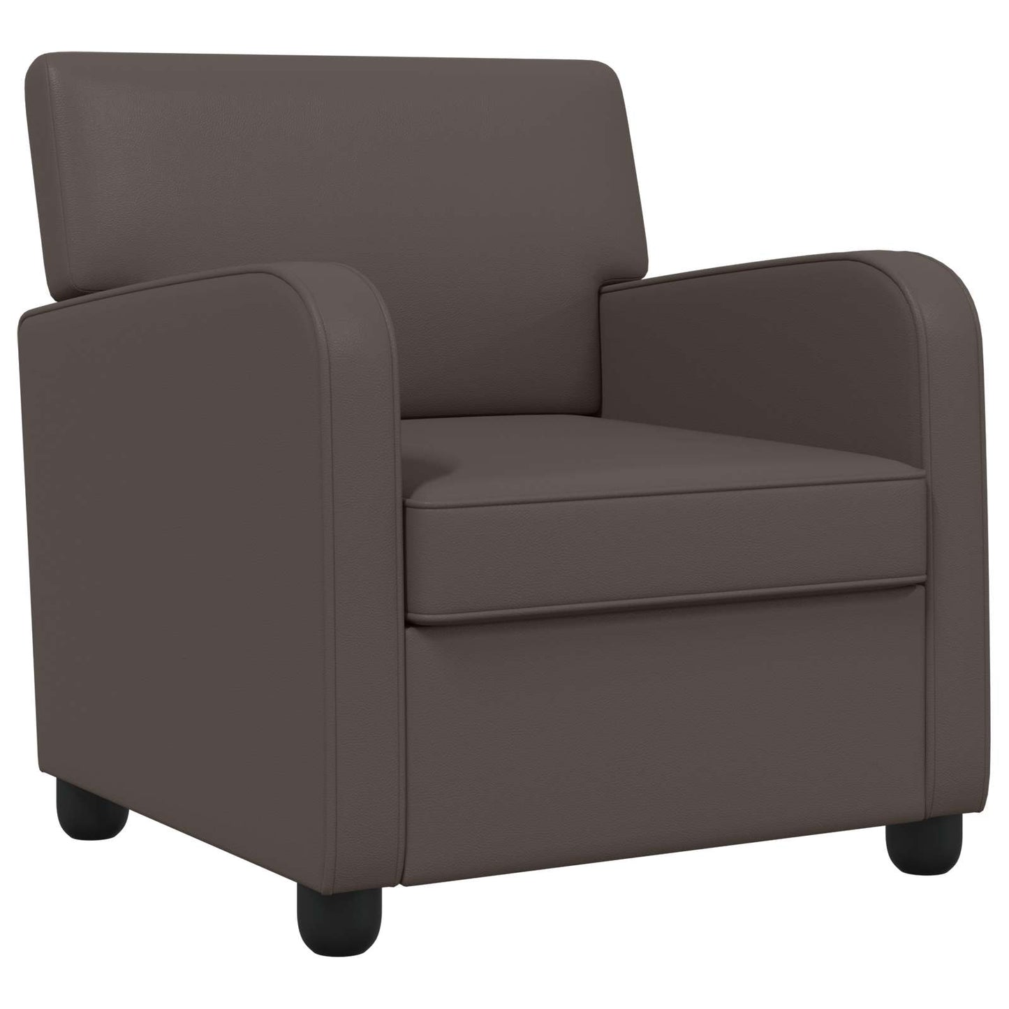Armchair Shiny Brown Faux Leather
