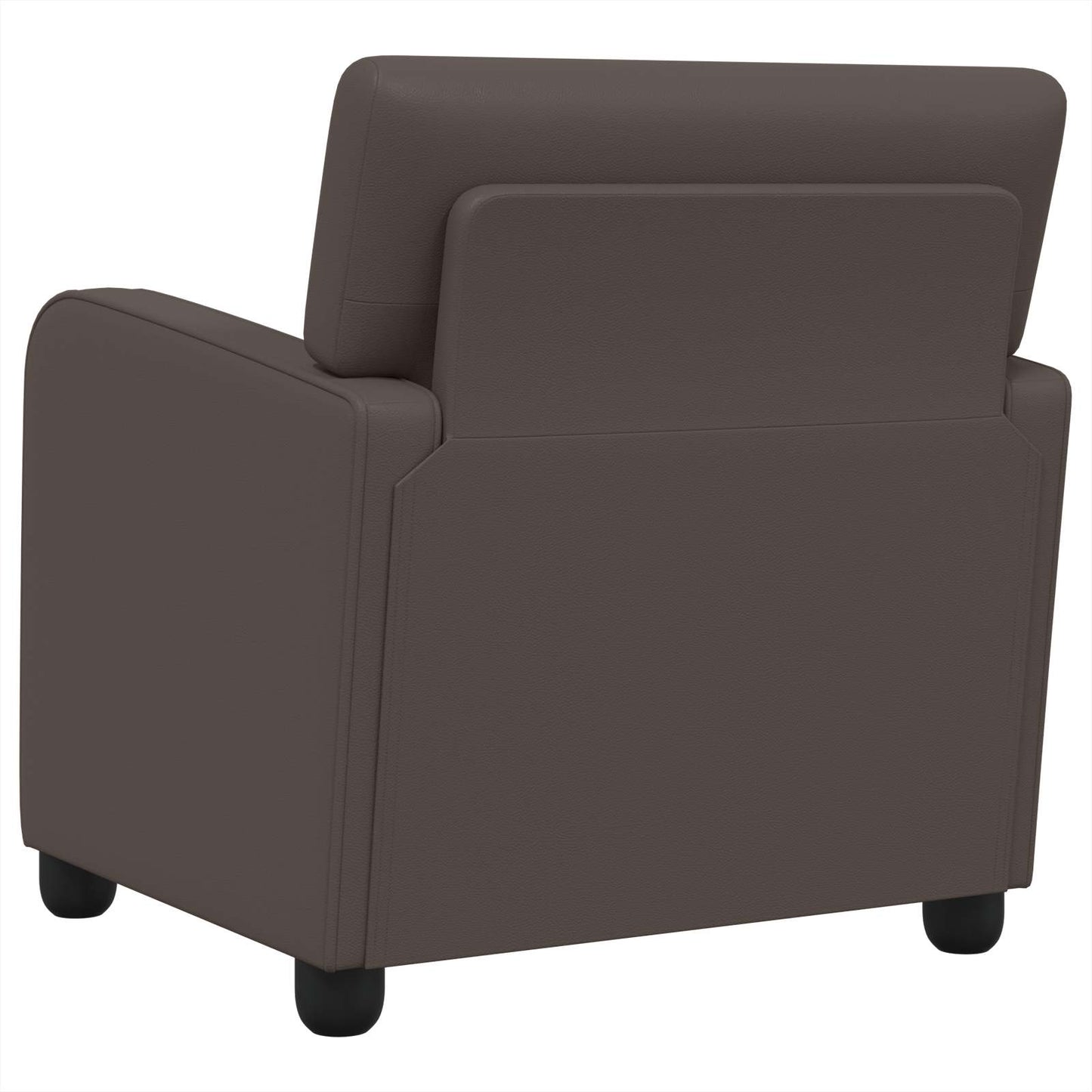 Armchair Shiny Brown Faux Leather