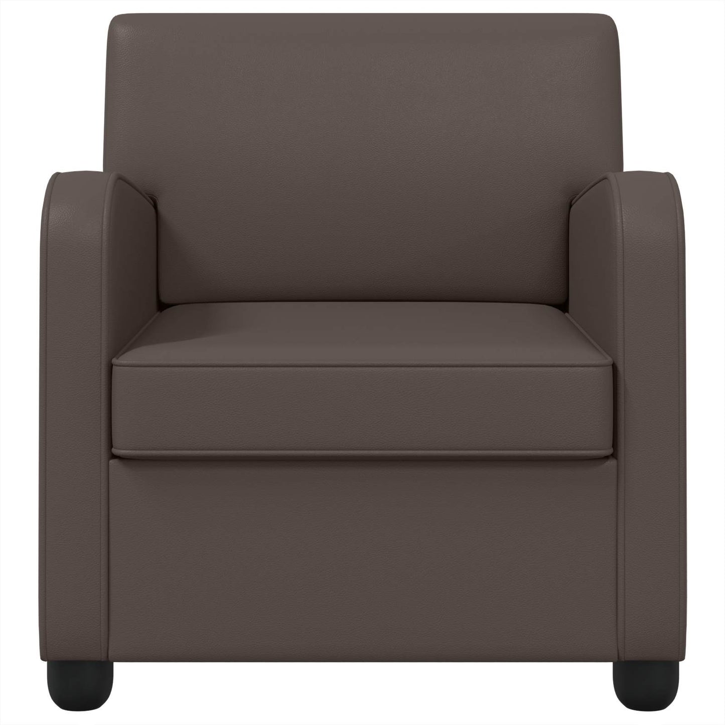 Armchair Shiny Brown Faux Leather
