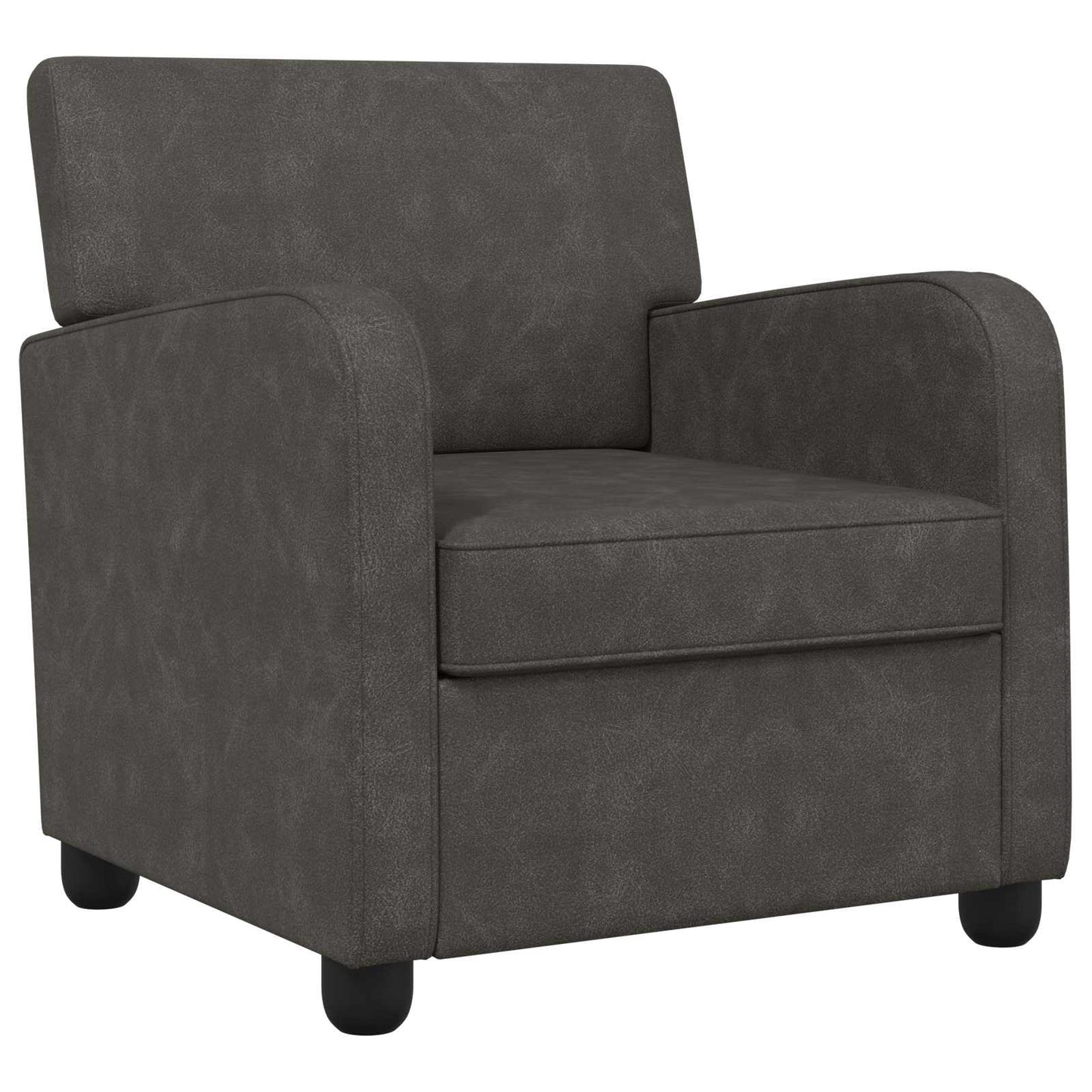 Armchair Antique Black Faux Leather