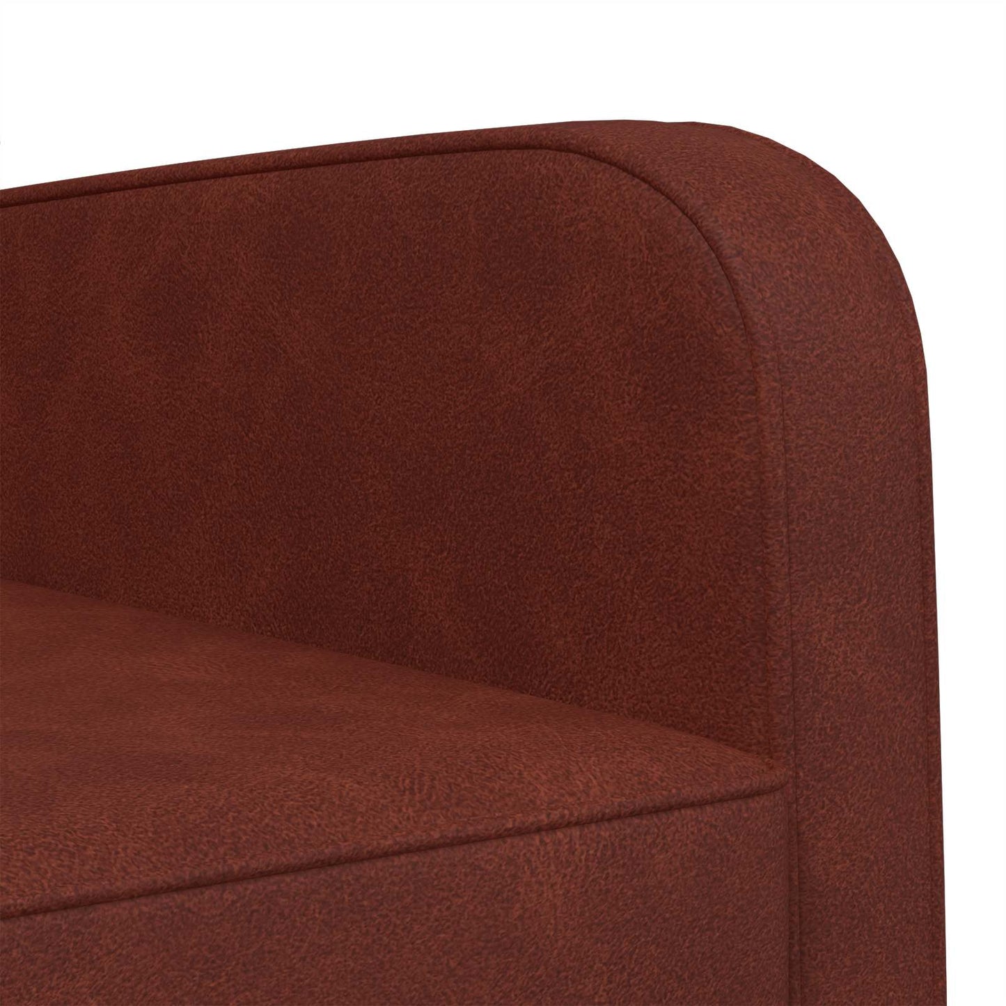 Armchair Antique Shiny Brown Faux Leather