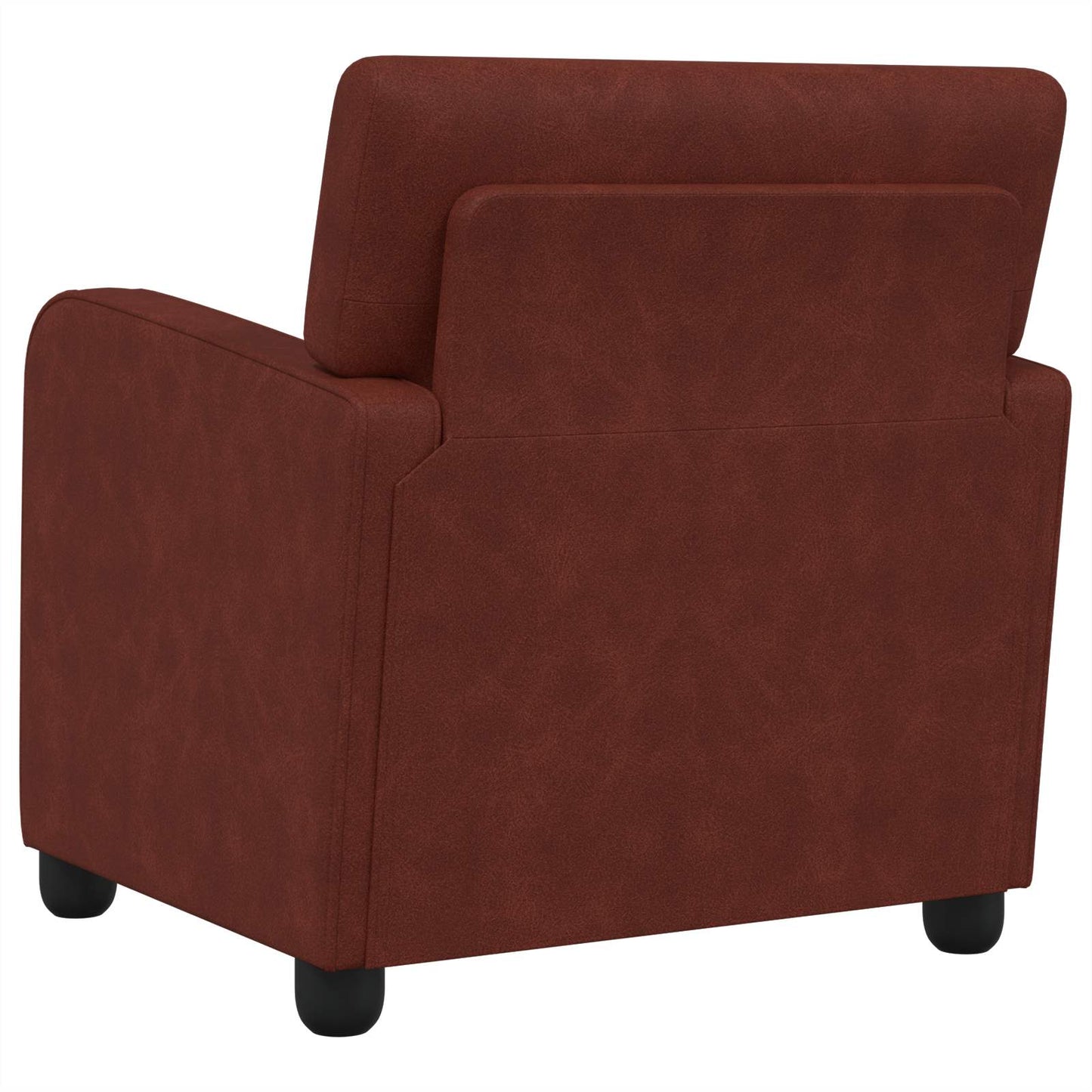 Armchair Antique Shiny Brown Faux Leather