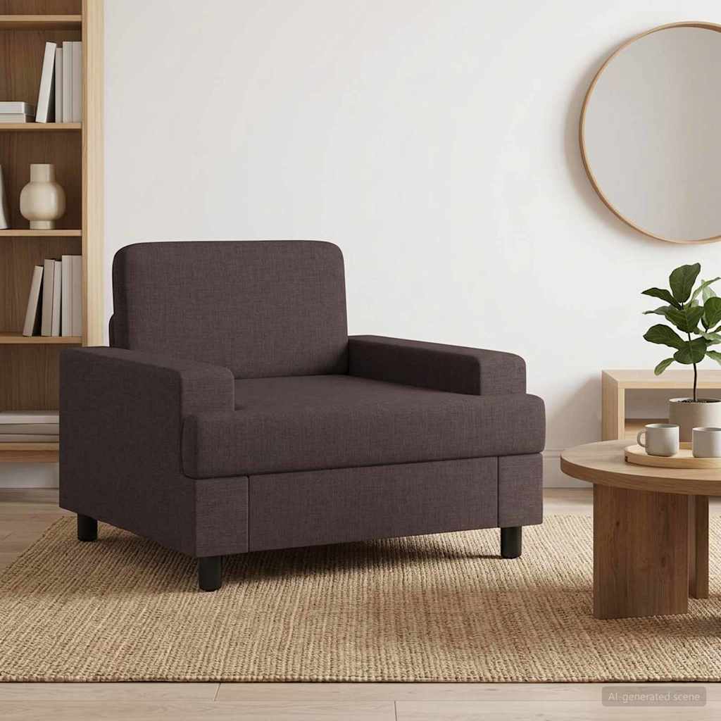 Armchair Dark Brown Fabric
