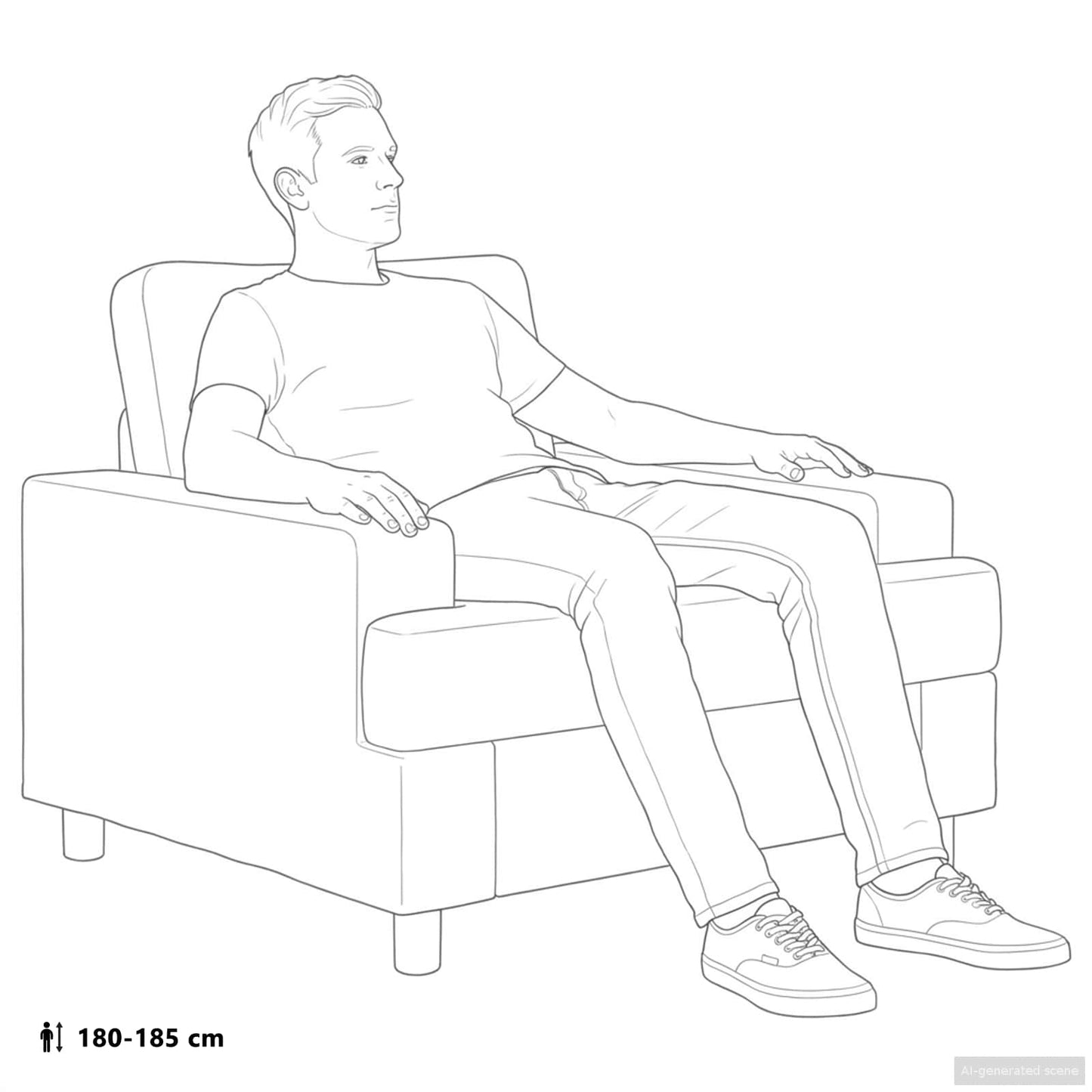 Armchair Jeans Blue Fabric