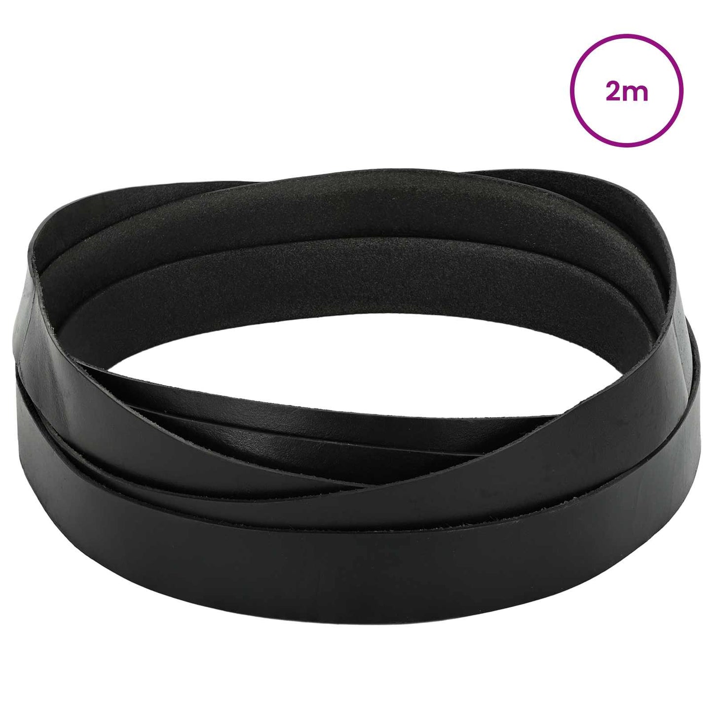 Leather Strap Black 200 x 3 cm Leather