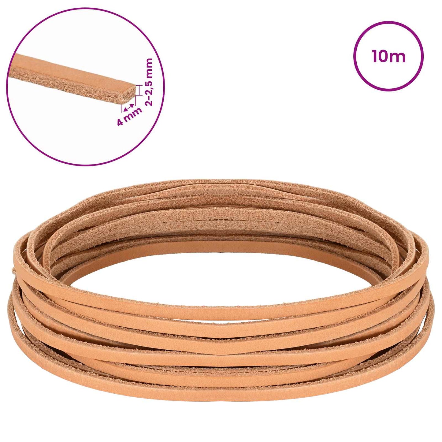 Leather Strap Light Brown 1000 x 0.4 cm Leather