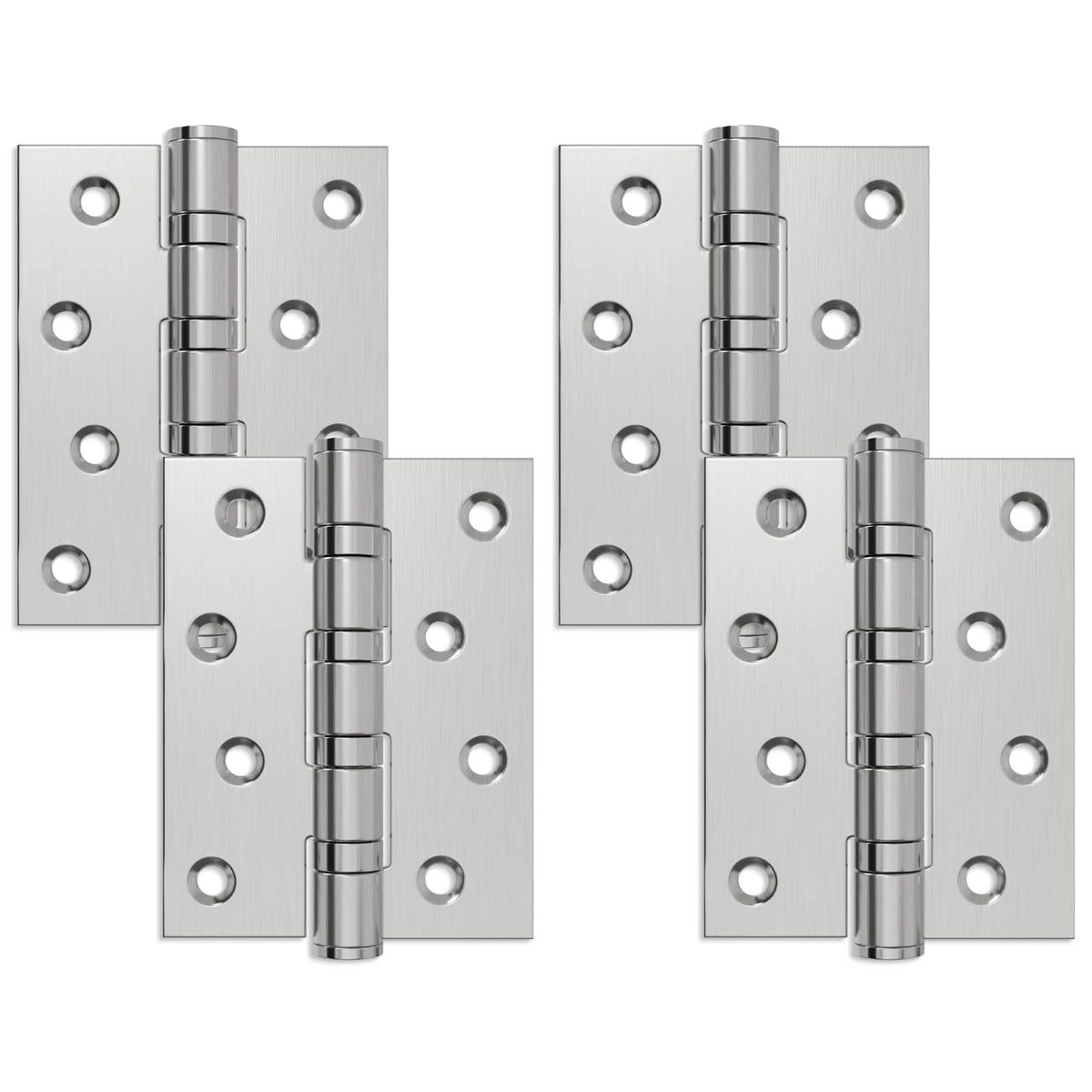 Hinge 4 pcs 100 x 78 x 13 mm Silver Steel