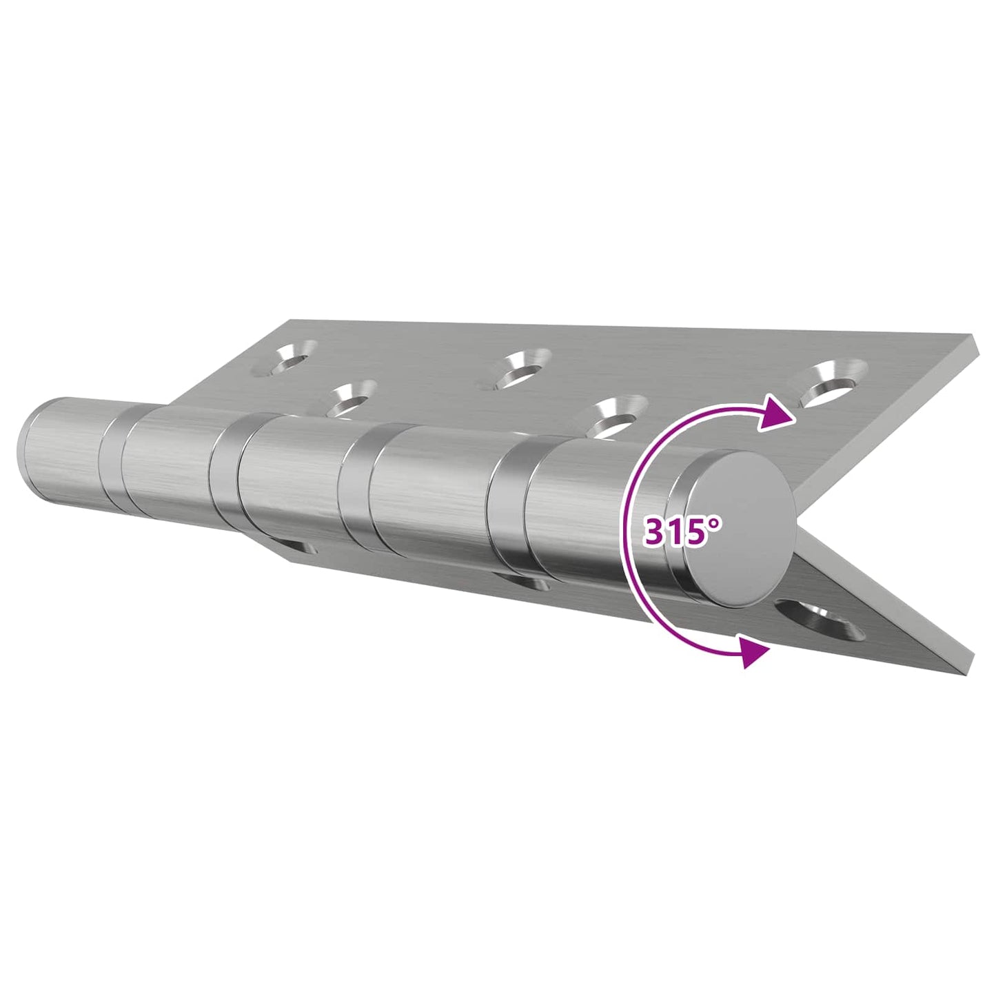 Hinge 8 pcs 125 x 75 x 13 mm Silver Steel