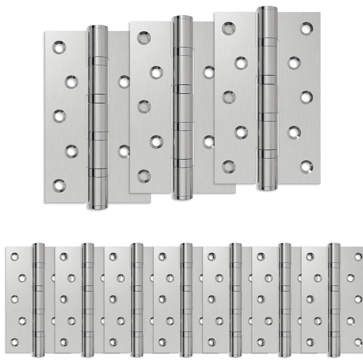 Hinge 16 pcs 125 x 75 x 13 mm Silver Steel
