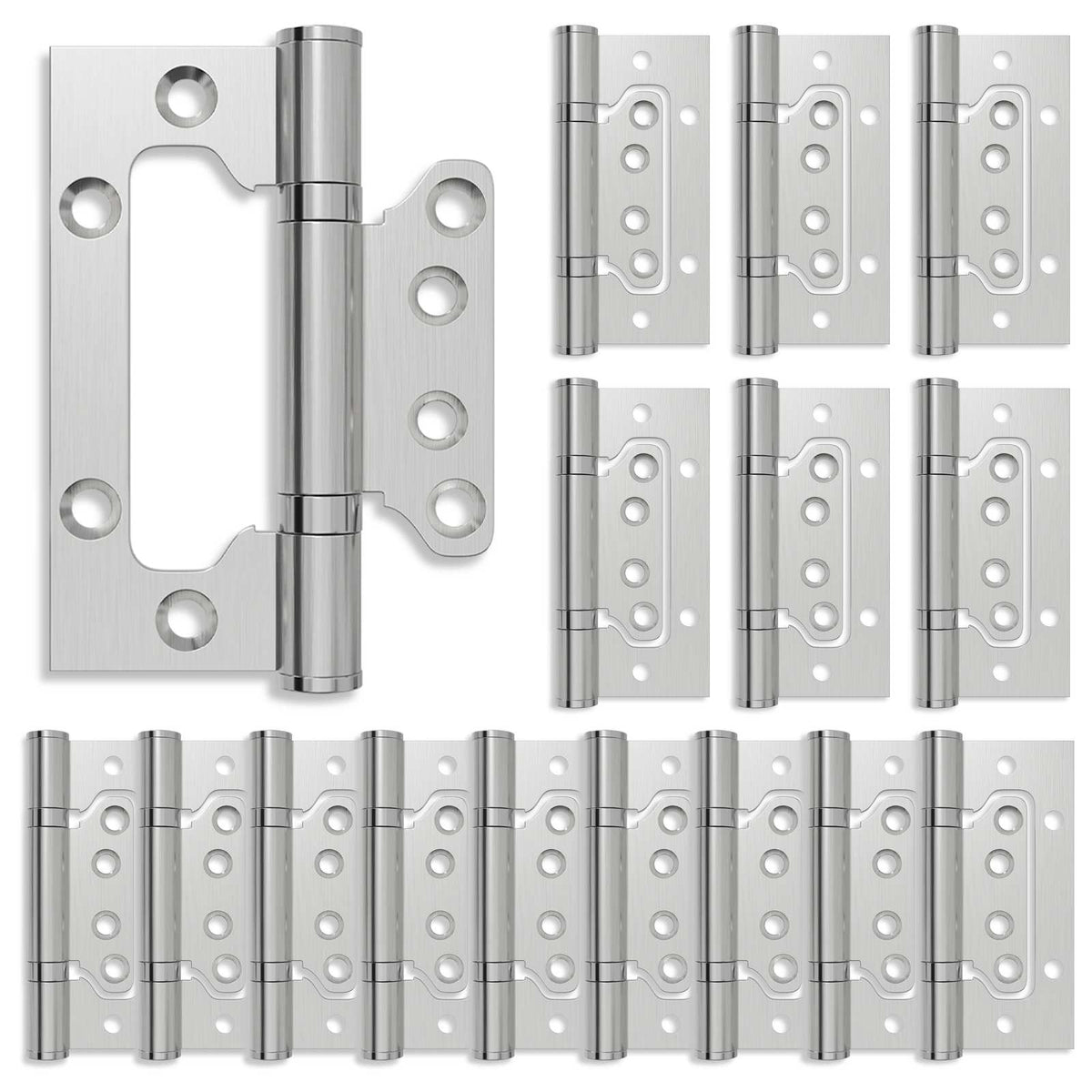 Hinge 16 pcs 100 x 75 x 13 mm Silver Steel