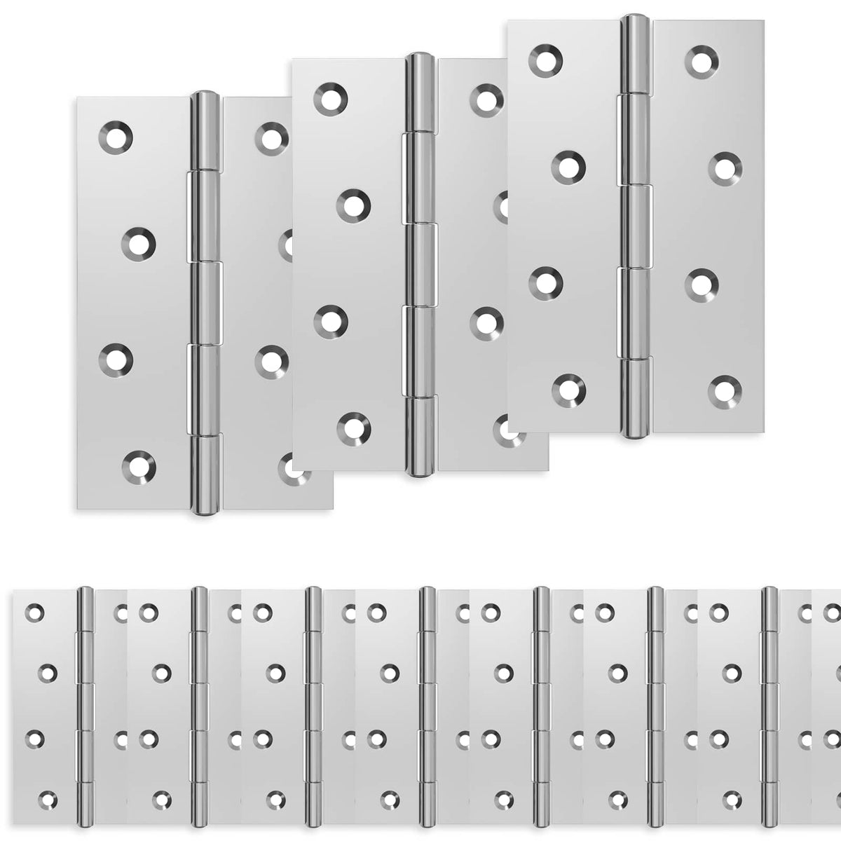 Hinge 24 pcs 89 x 54 x 5 mm Silver Steel