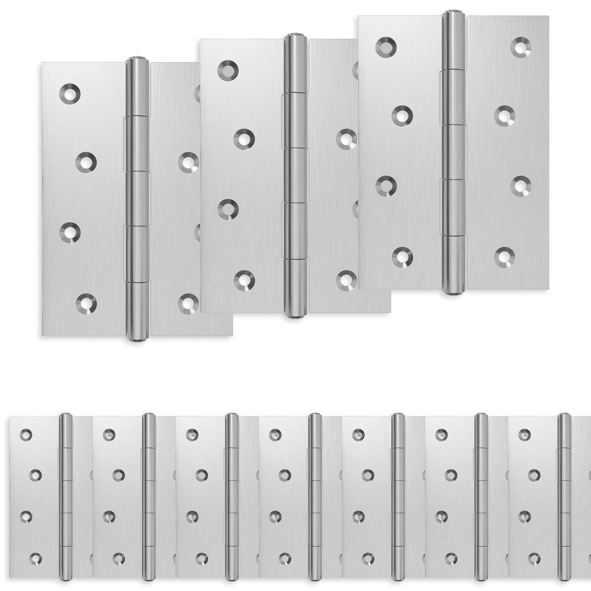 Hinge 24 pcs 100 x 70 x 8 mm Silver Steel
