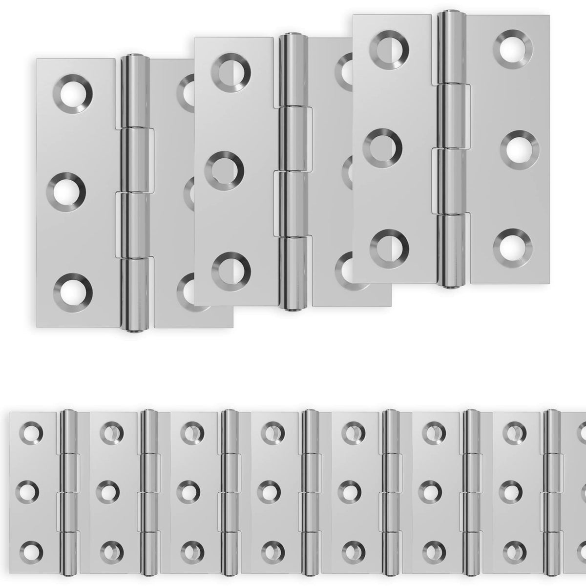 Hinge 48 pcs 44 x 31 x 5 mm Silver Steel