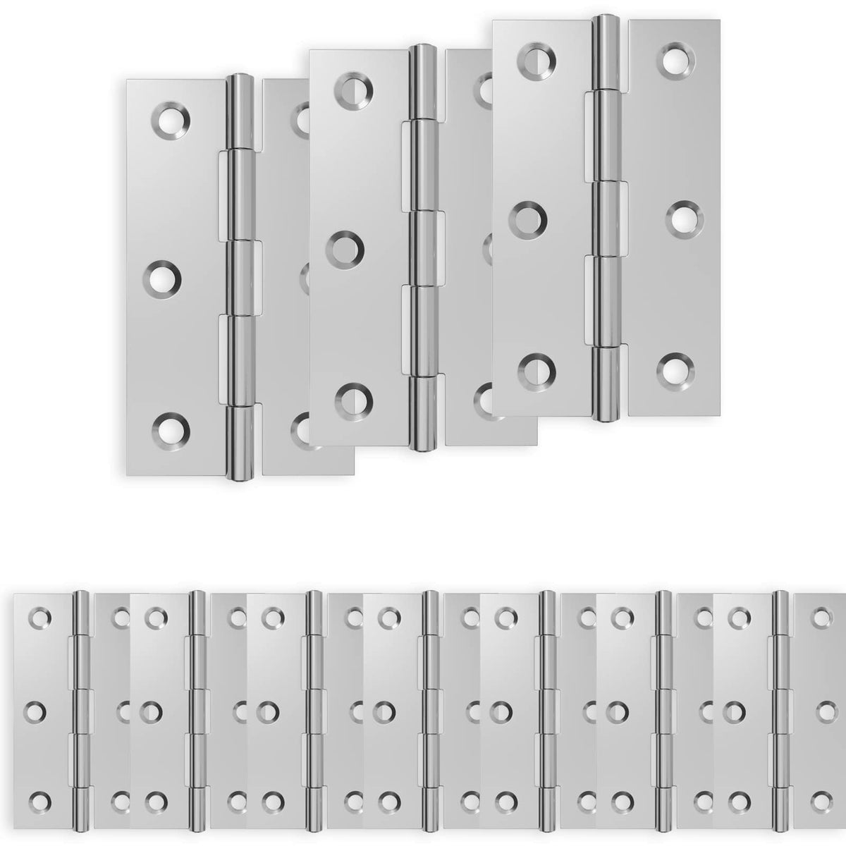Hinge 48 pcs 66 x 38 x 5 mm Silver Steel