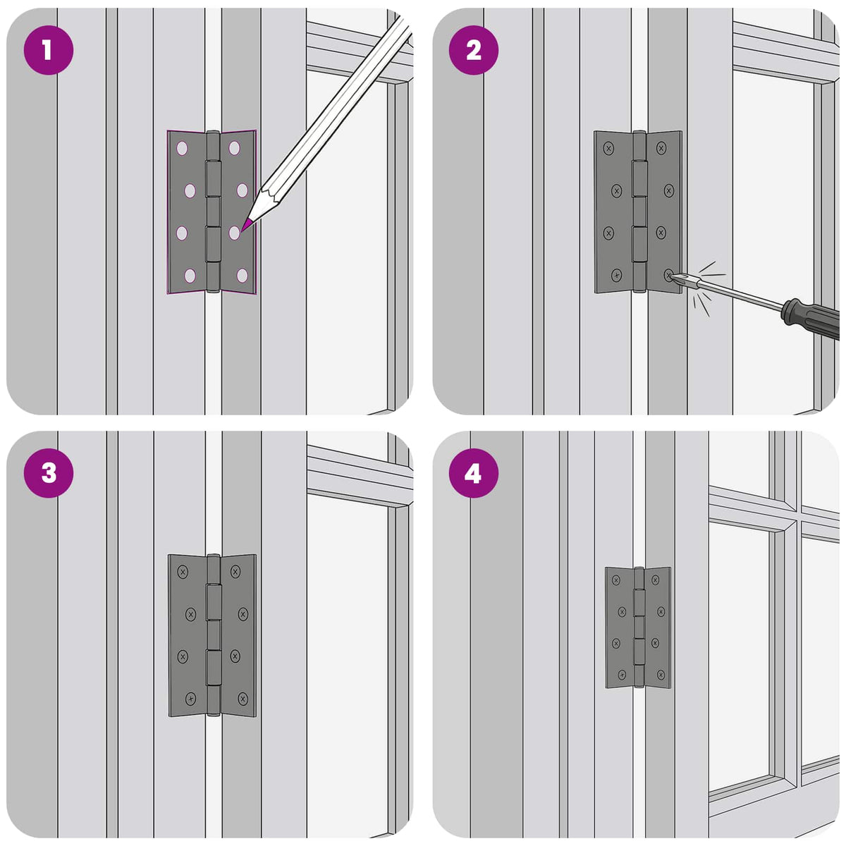 Hinge 48 pcs 89 x 54 x 5 mm Silver Steel