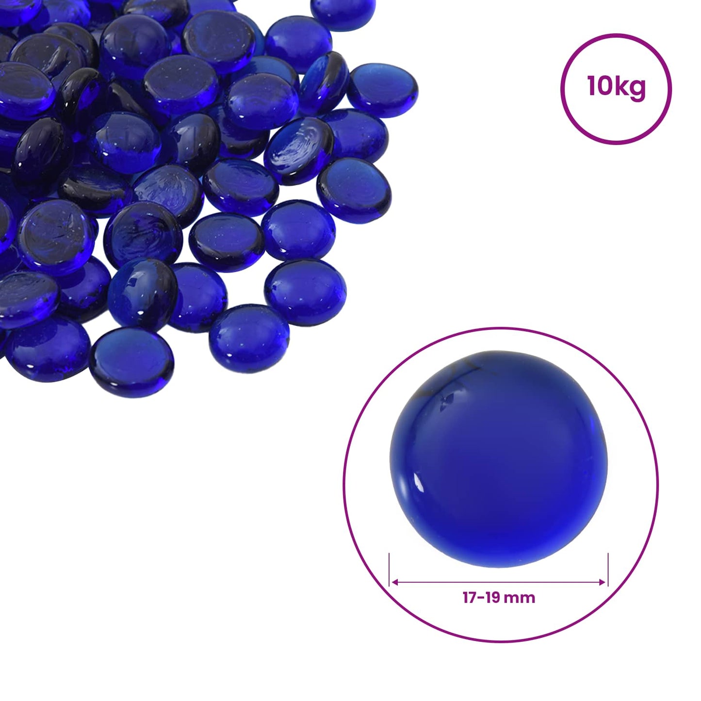 Glass Nugget 17-19 mm Cobalt Blue Glass