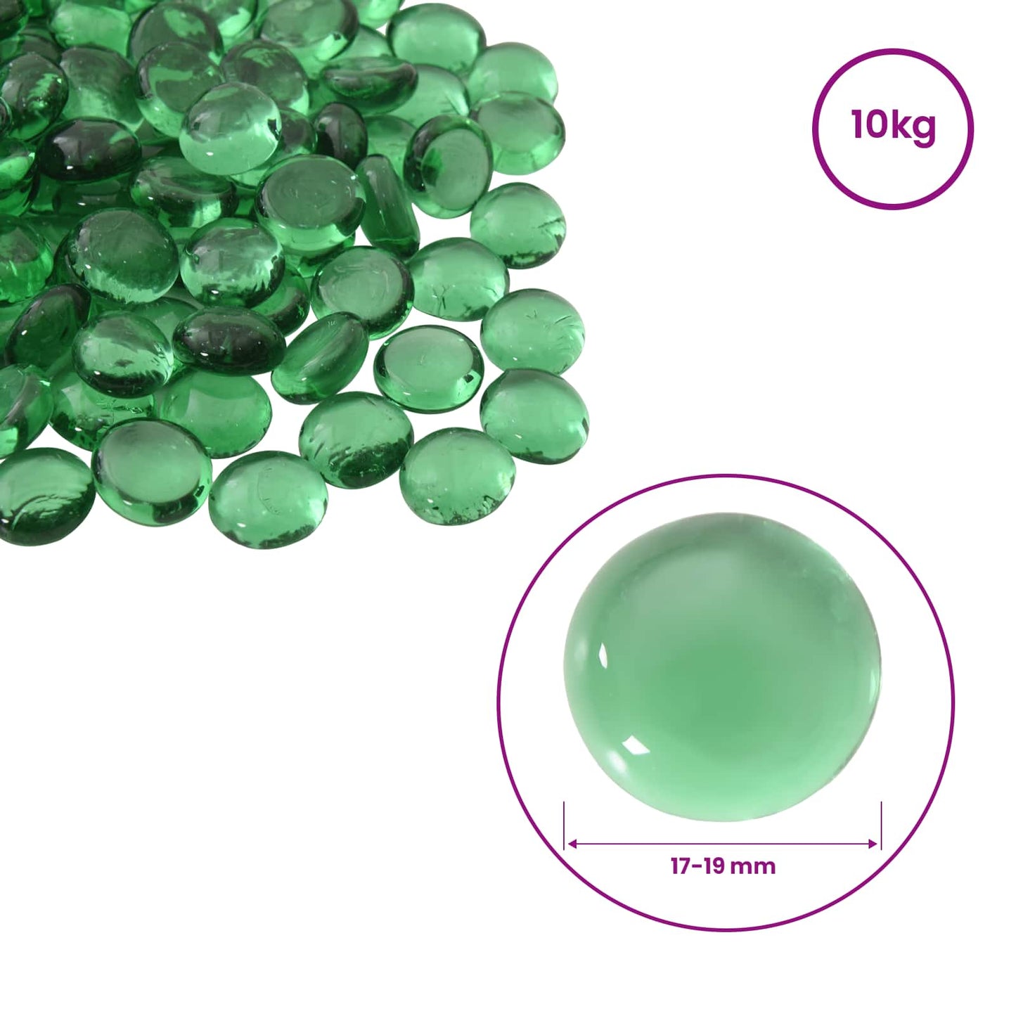Glass Nugget 17-19 mm Green Glass