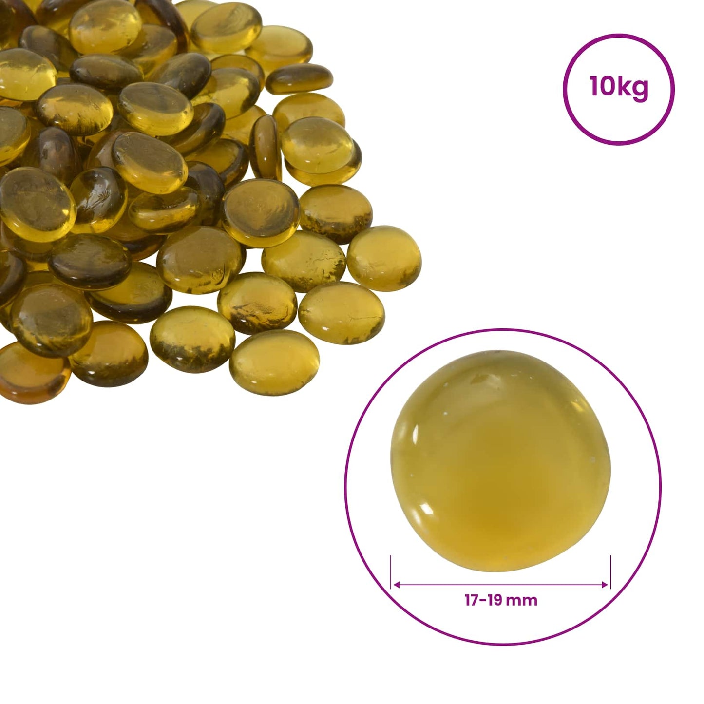 Glass Nugget 17-19 mm Yellow Glass