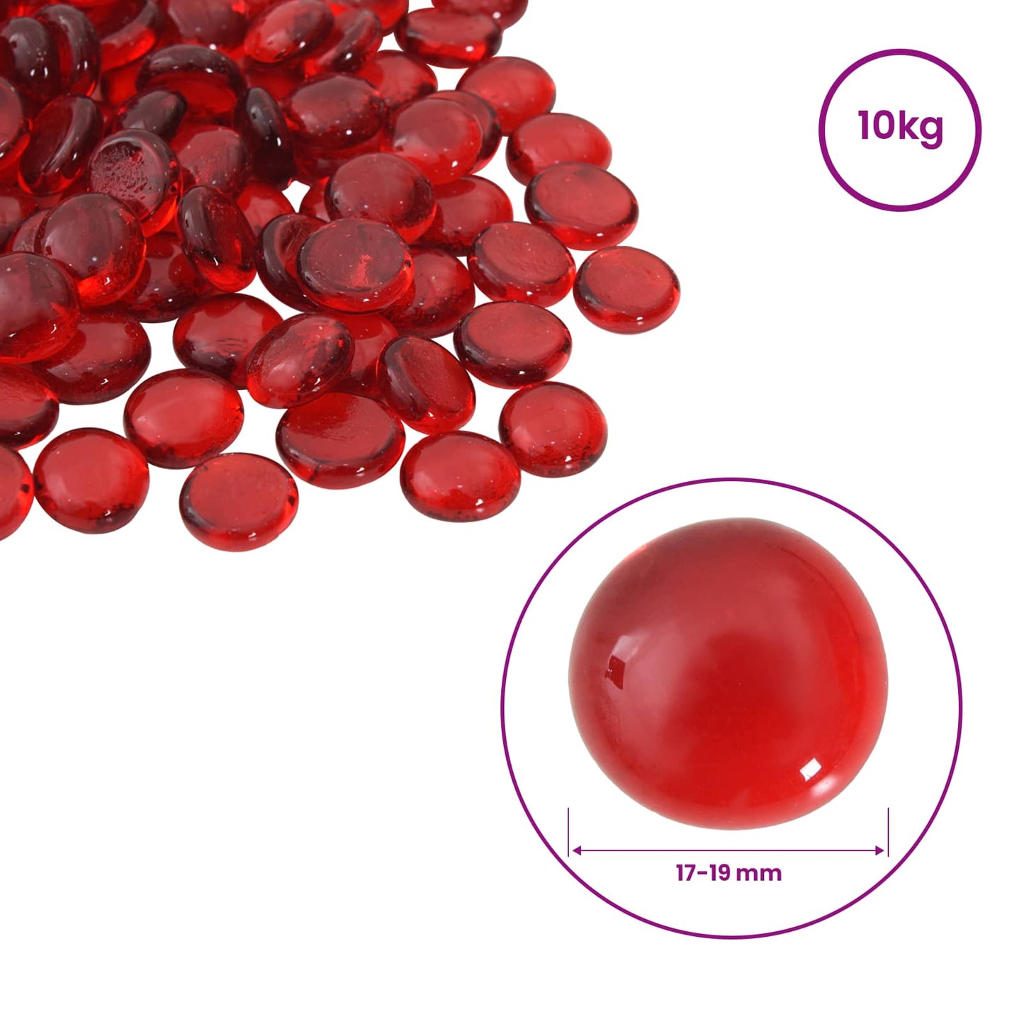 Glass Nugget 17-19 mm Scarlet Glass
