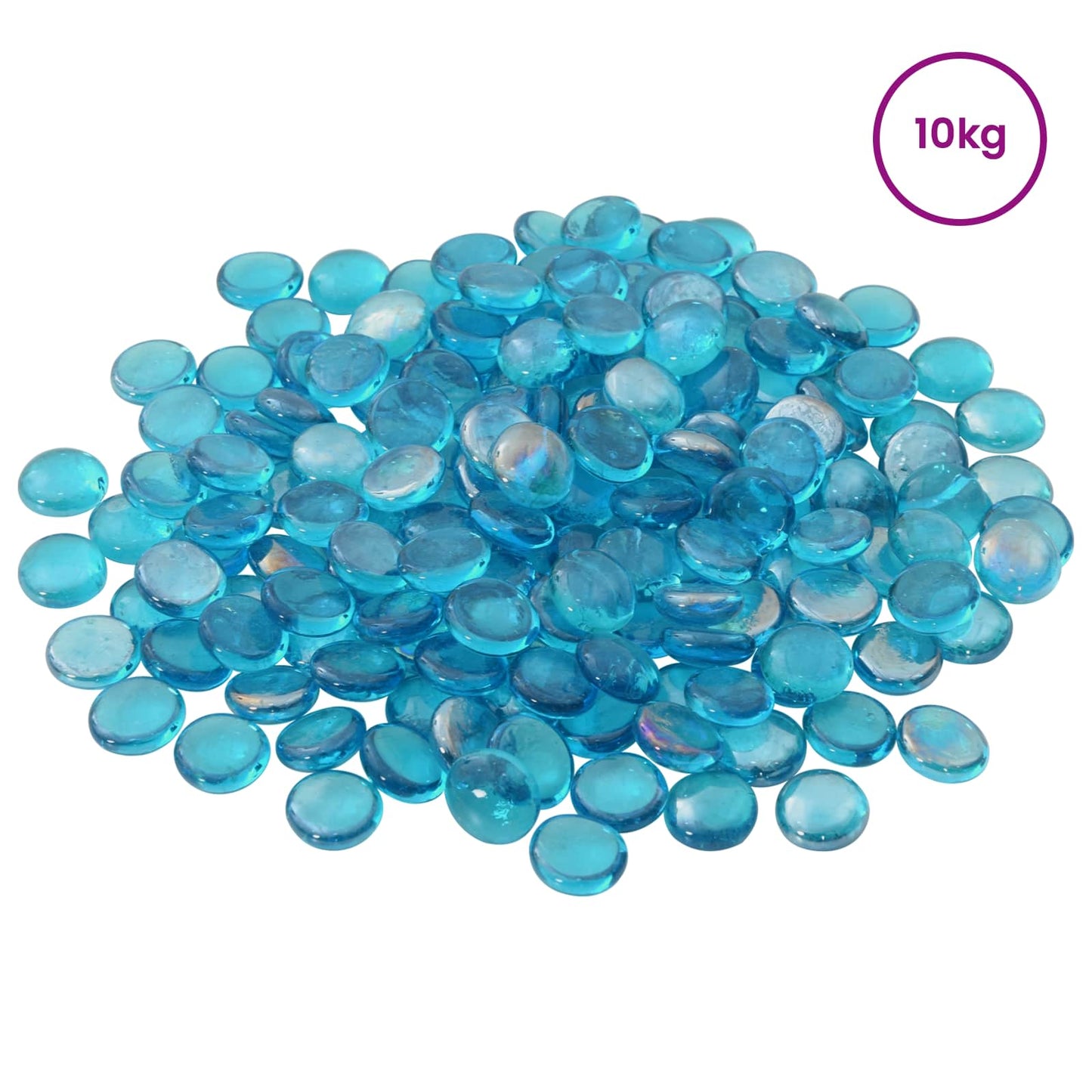Glass Nugget 17-19 mm Aqua Blue Glass