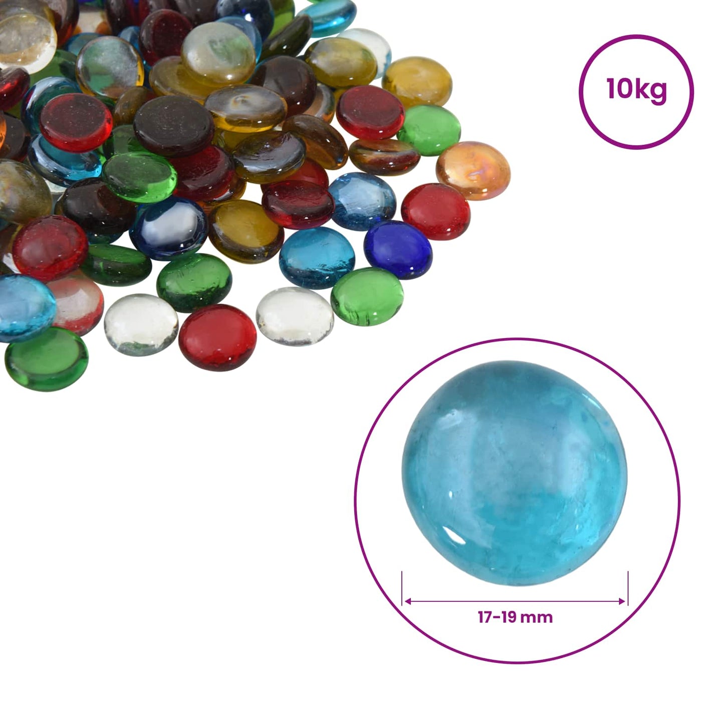 Glass Nugget 17-19 mm Multicolour Glass
