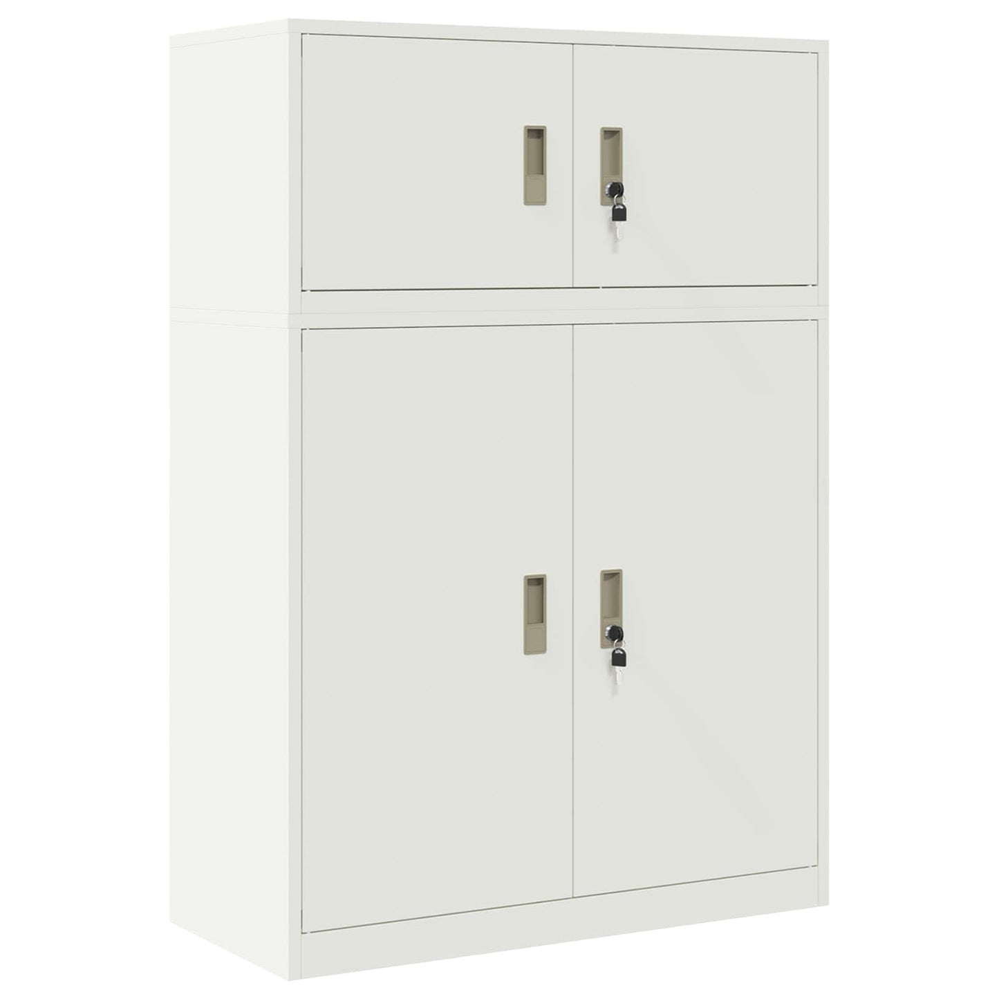 Storage Cabinet 2 pcs White 90 x 40 x 130 cm Steel Lockable