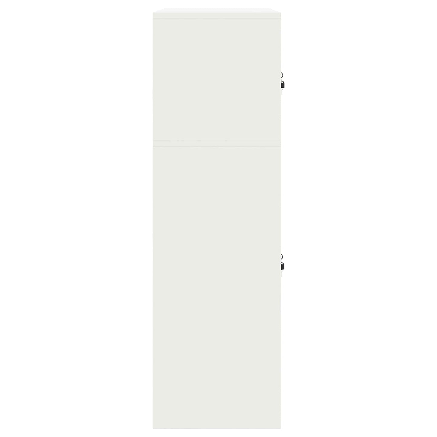 Storage Cabinet 2 pcs White 90 x 40 x 130 cm Steel Lockable