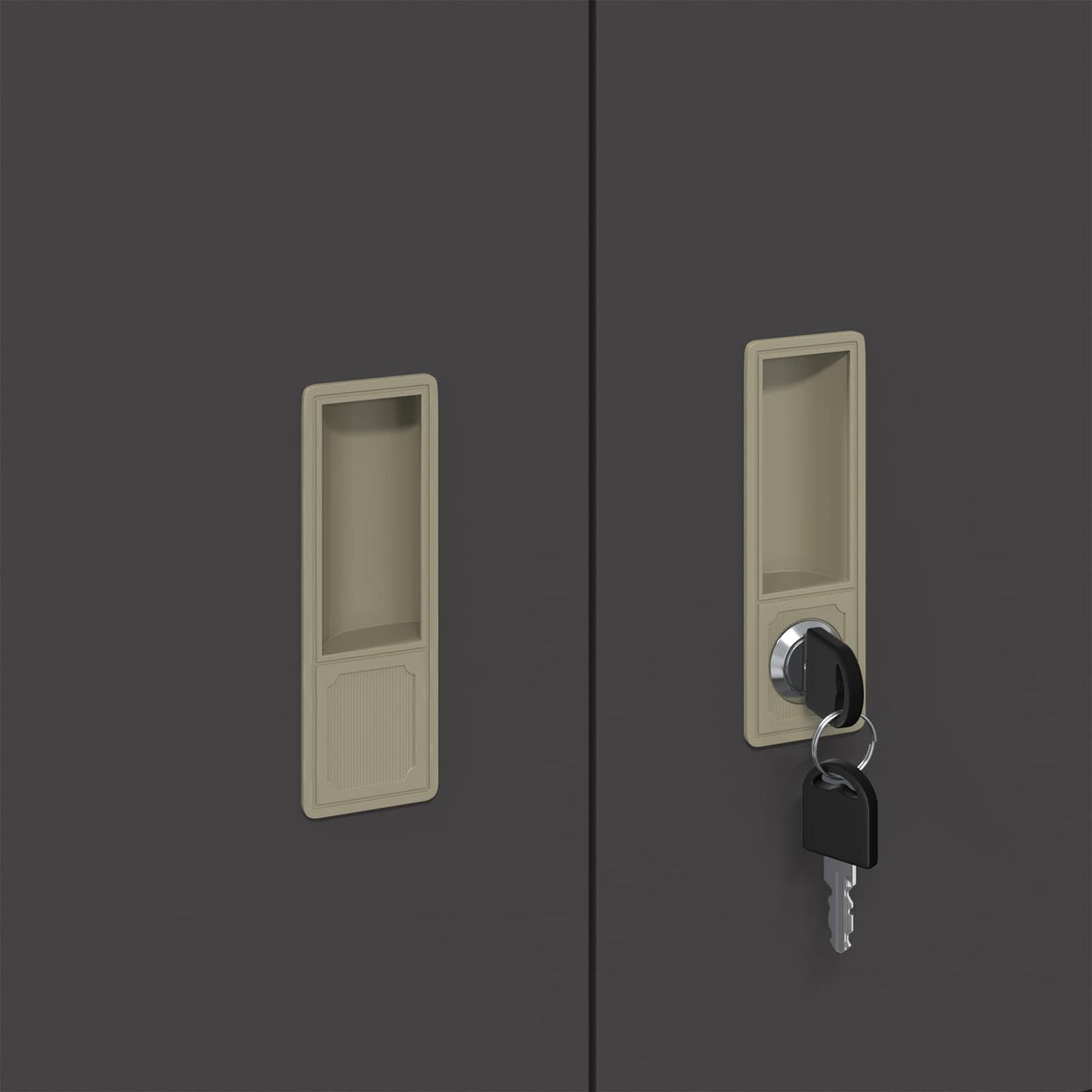 Storage Cabinet 2 pcs Black 90 x 40 x 145 cm Steel Lockable