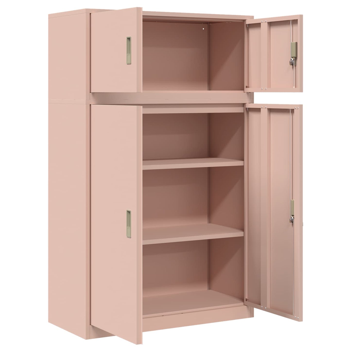 Storage Cabinet 2 pcs Pink 90 x 40 x 145 cm Steel Lockable