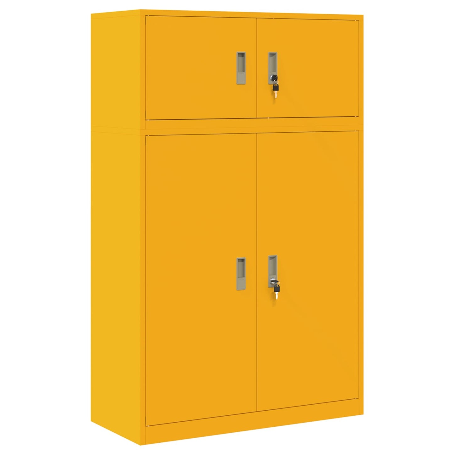 Storage Cabinet 2 pcs Mustard Yellow 90 x 40 x 145 cm Steel