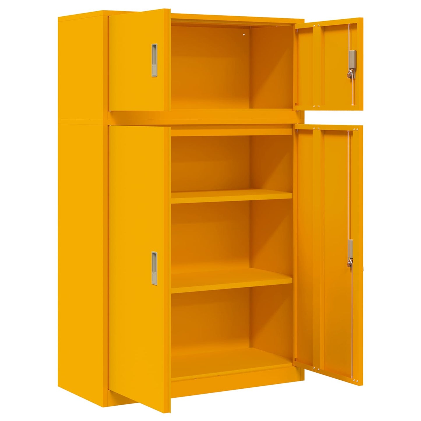 Storage Cabinet 2 pcs Mustard Yellow 90 x 40 x 145 cm Steel