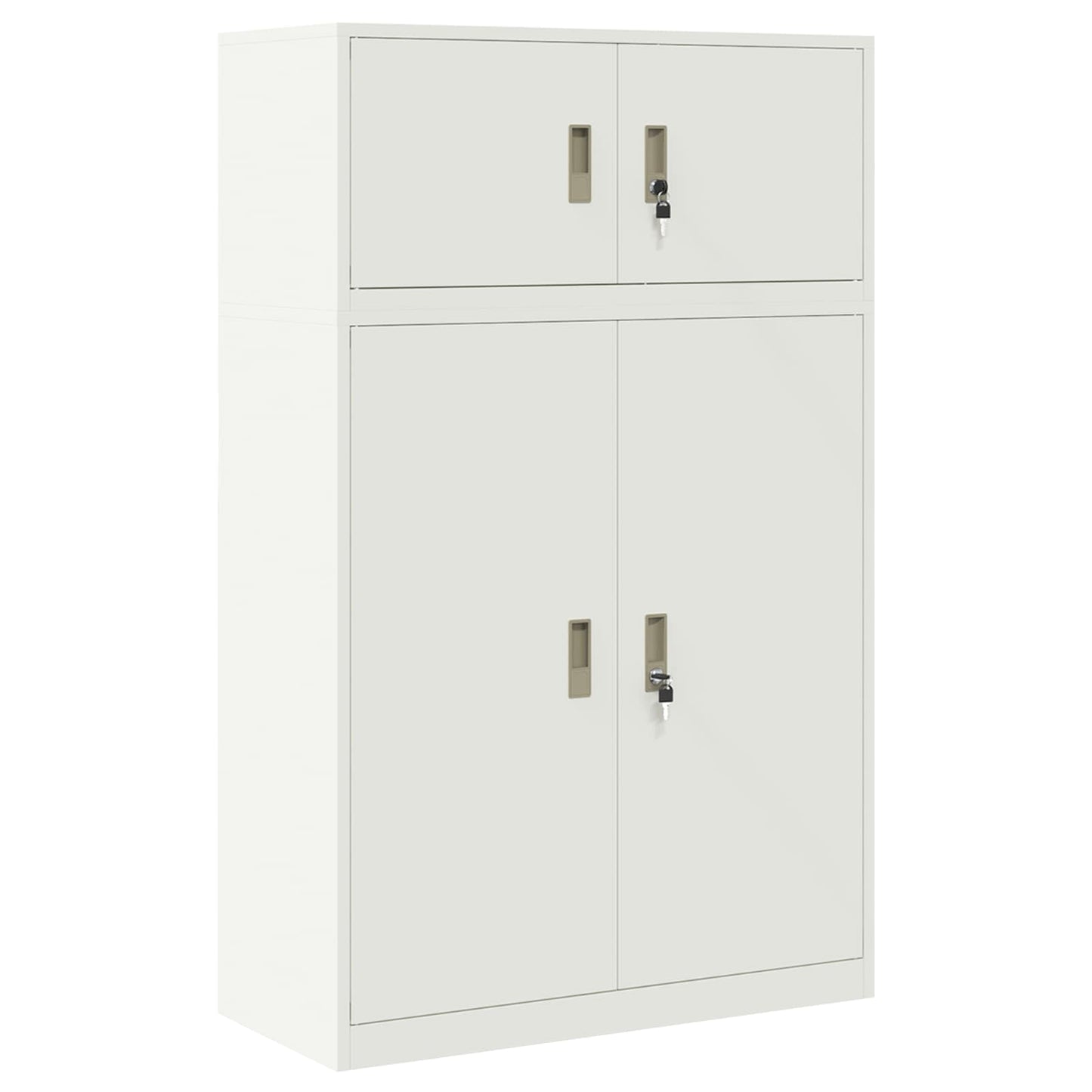Storage Cabinet 2 pcs White 90 x 40 x 145 cm Steel Lockable