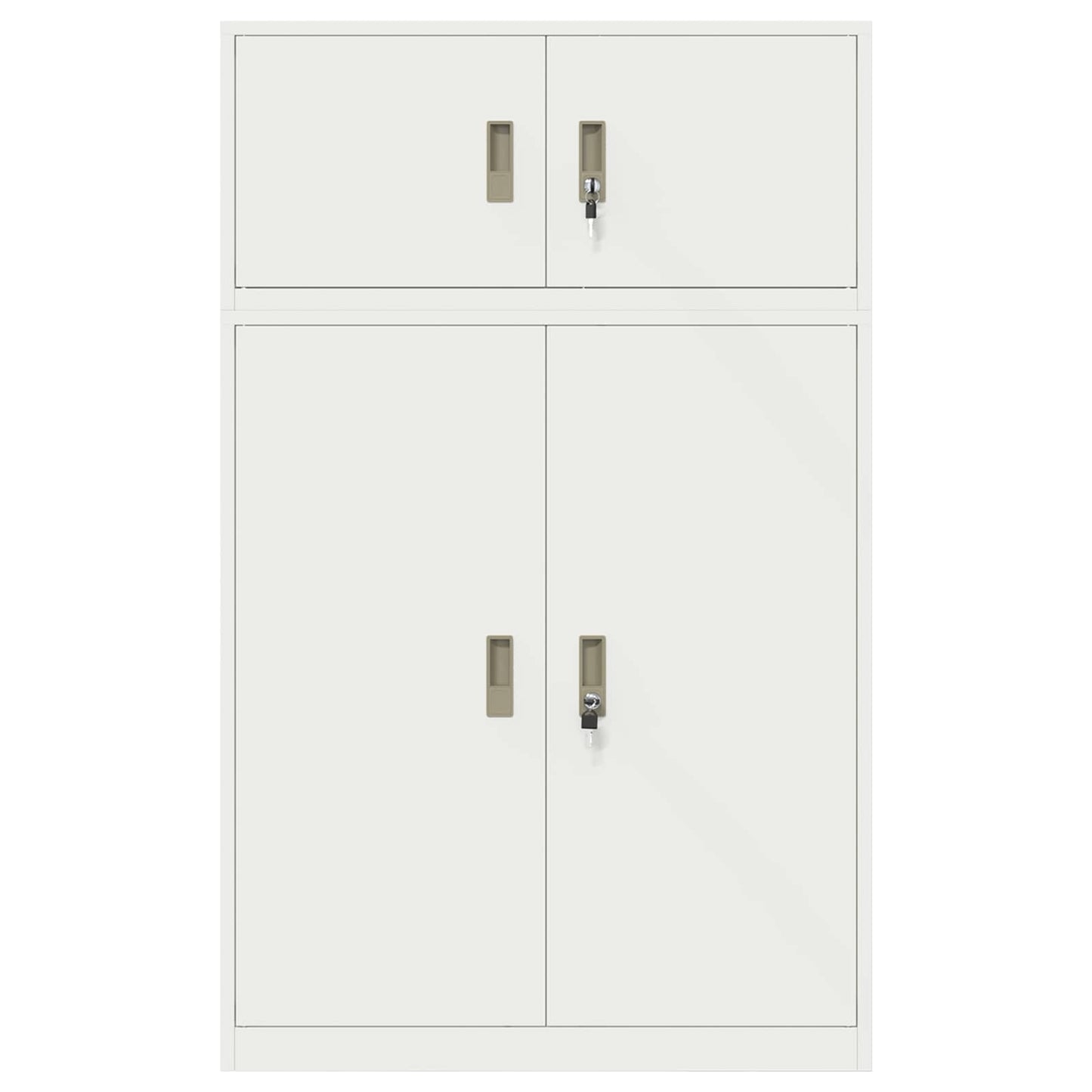 Storage Cabinet 2 pcs White 90 x 40 x 145 cm Steel Lockable