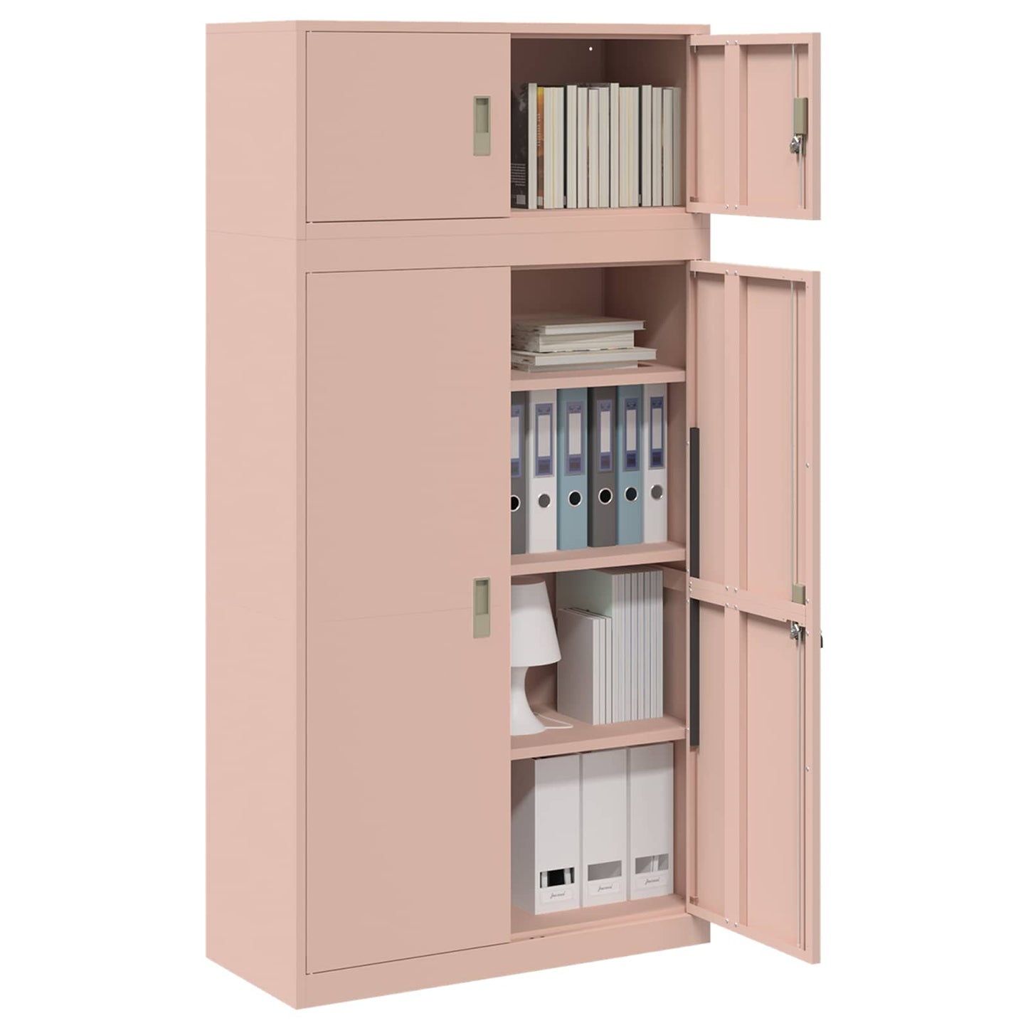 Storage Cabinet 2 pcs Pink 90 x 40 x 180 cm Steel Lockable
