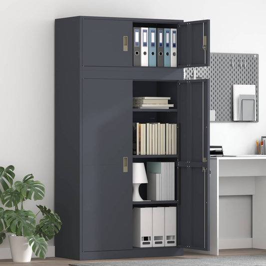Storage Cabinet 2 pcs Anthracite 90 x 40 x 180 cm Steel
