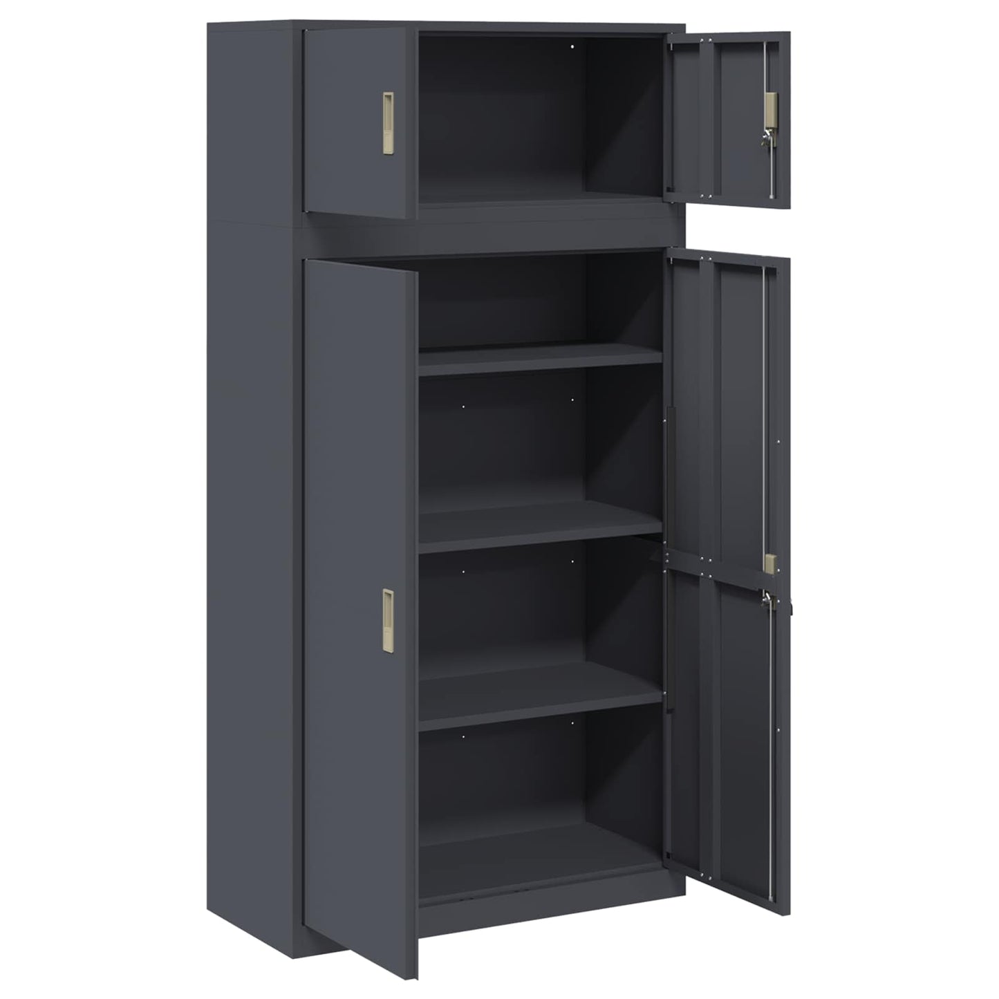 Storage Cabinet 2 pcs Anthracite 90 x 40 x 180 cm Steel