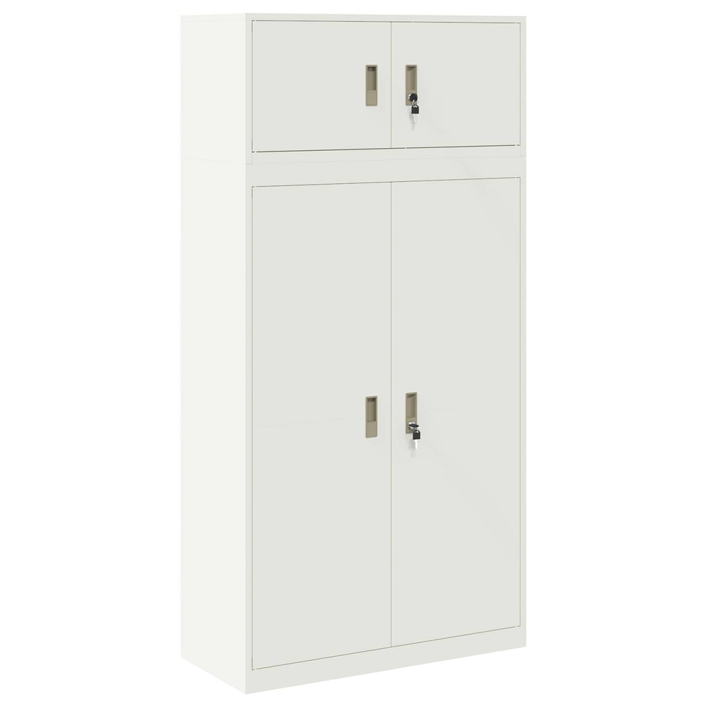 Storage Cabinet 2 pcs White 90 x 40 x 180 cm Steel Lockable
